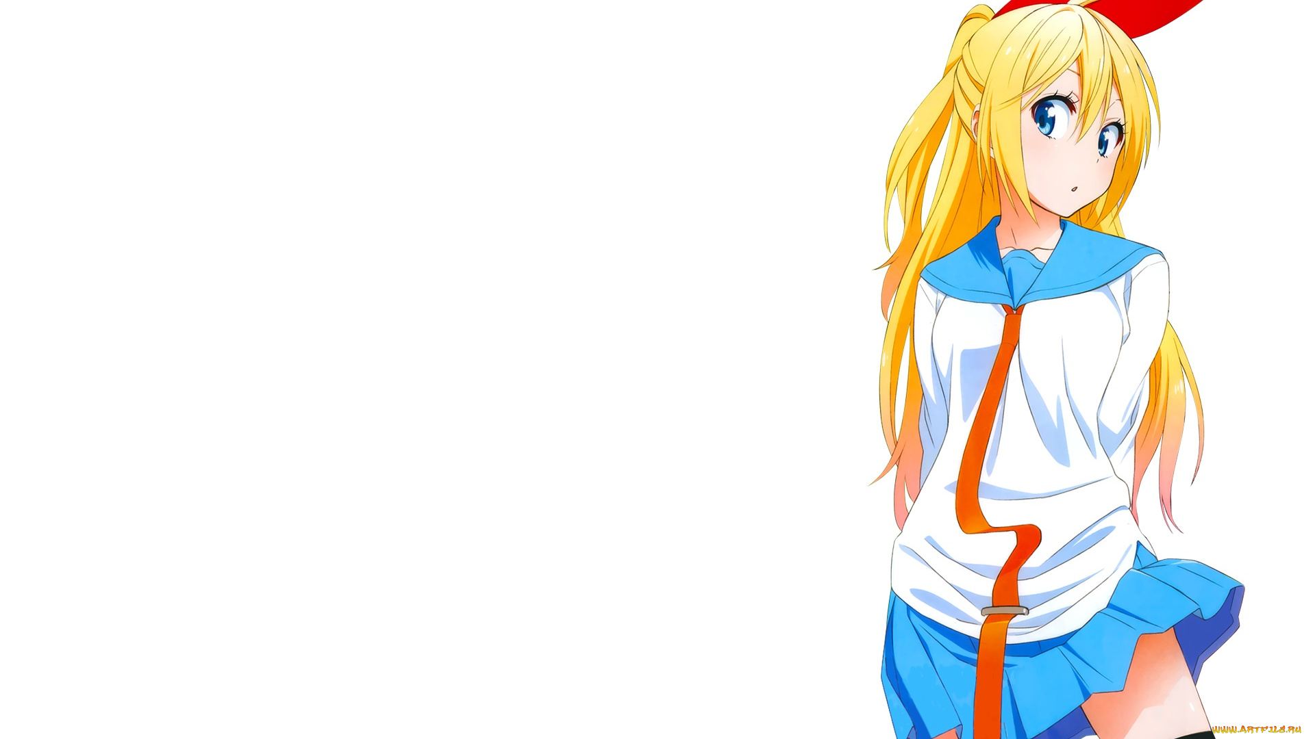 аниме, nisekoi, фон, взгляд, девушка