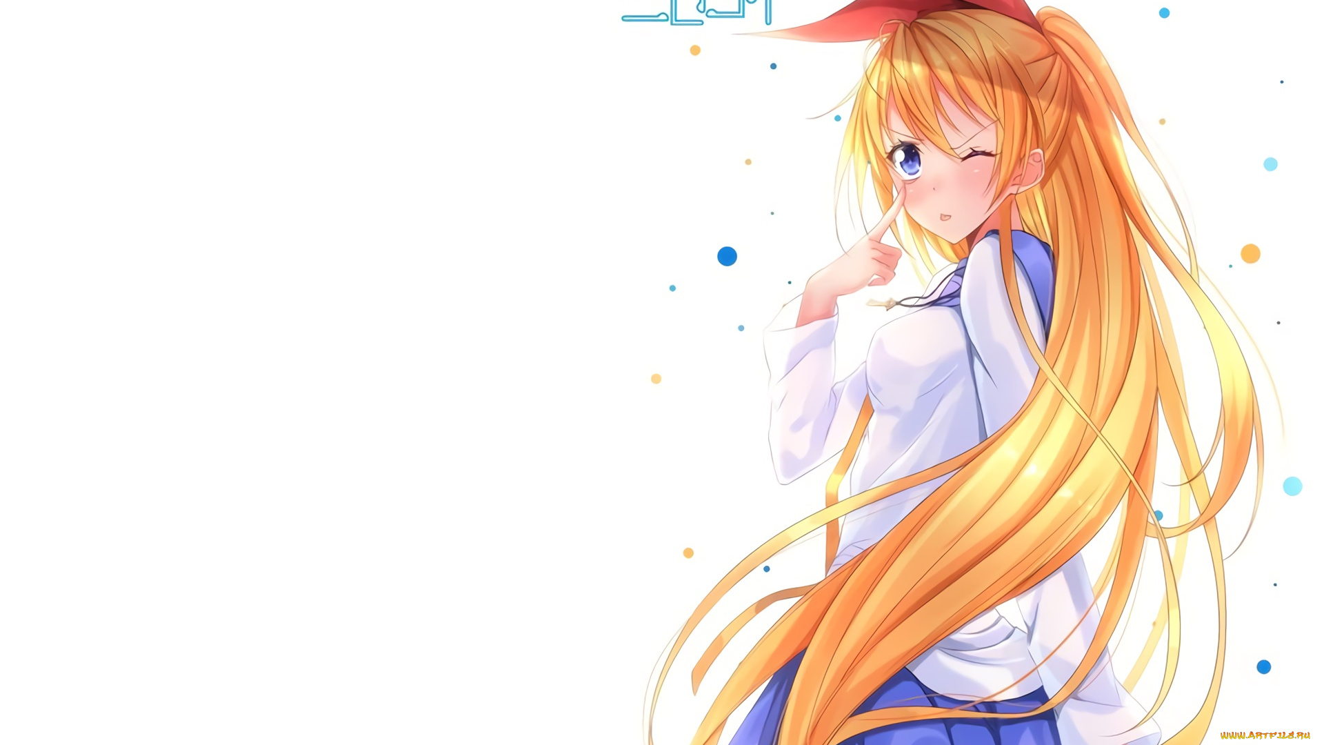 аниме, nisekoi, взгляд, девушка, фон