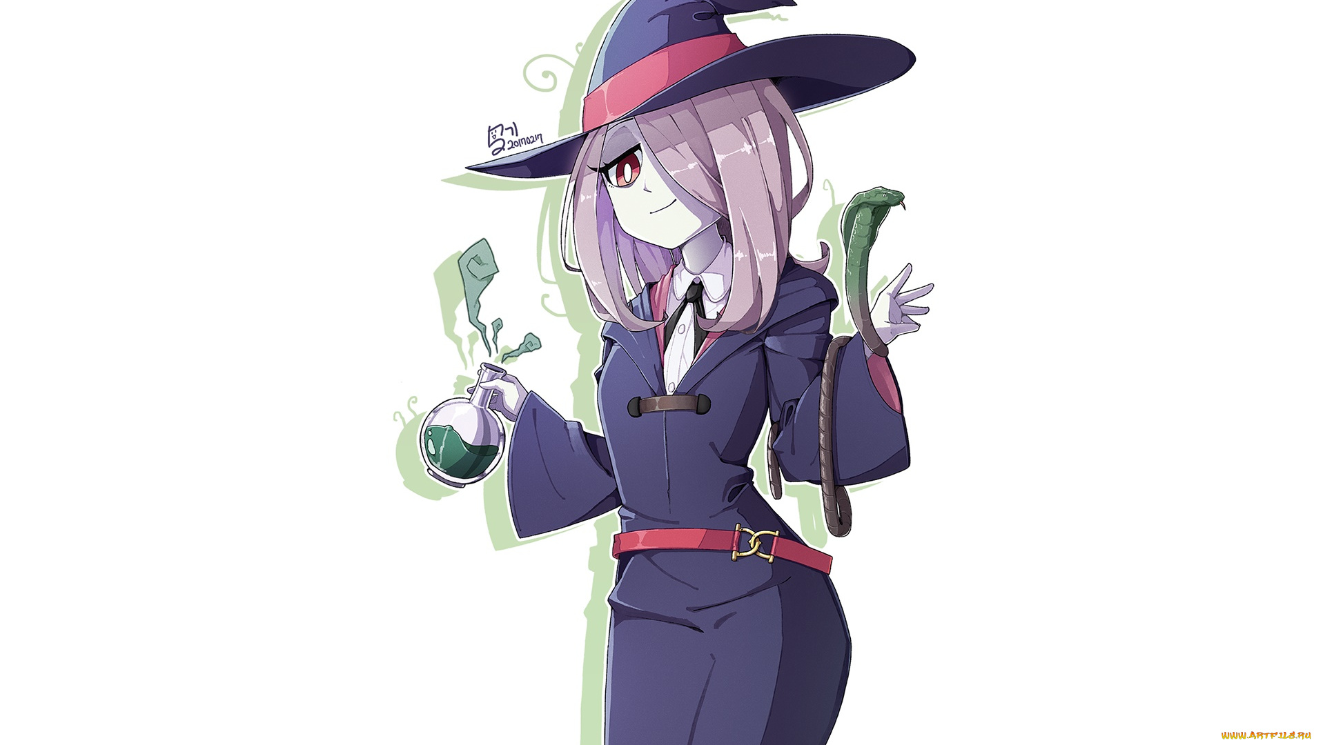 little, witch, academia, аниме, фон, взгляд, девушка