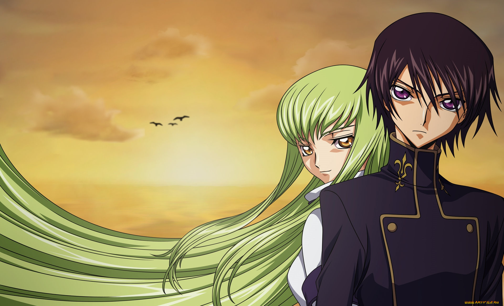 аниме, code, geass, фон, девушка, взгляд