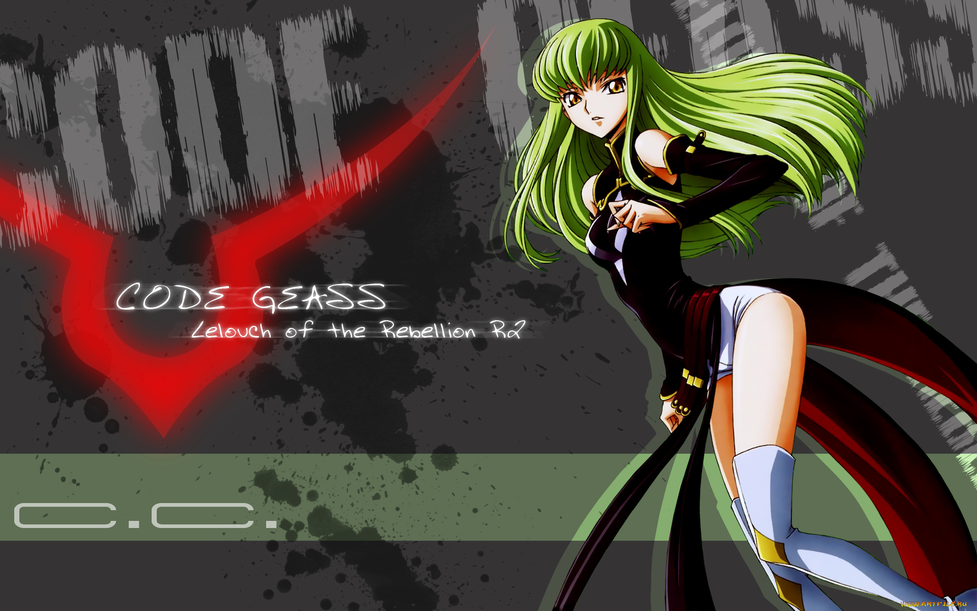 аниме, code, geass, девушка, взгляд, фон