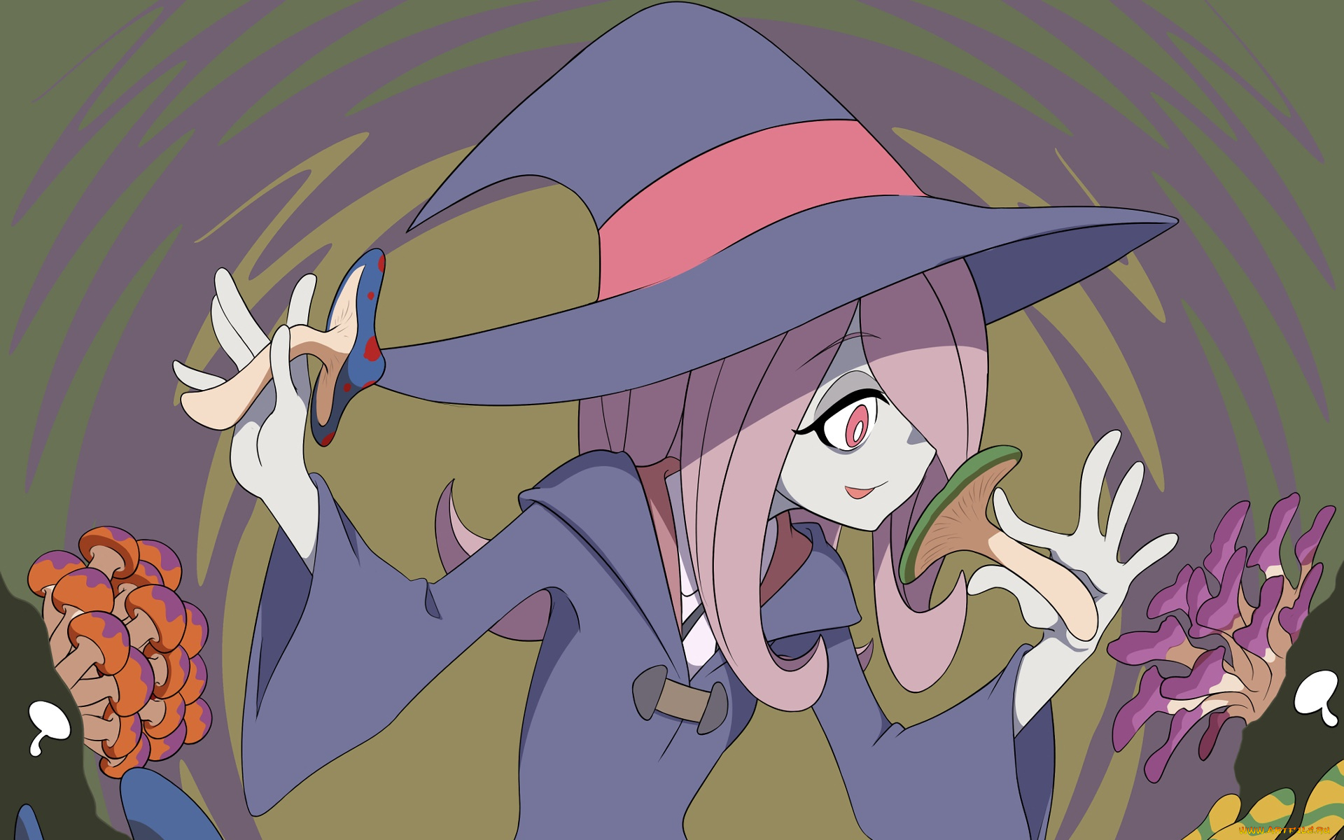 little, witch, academia, аниме, фон, взгляд, девушка