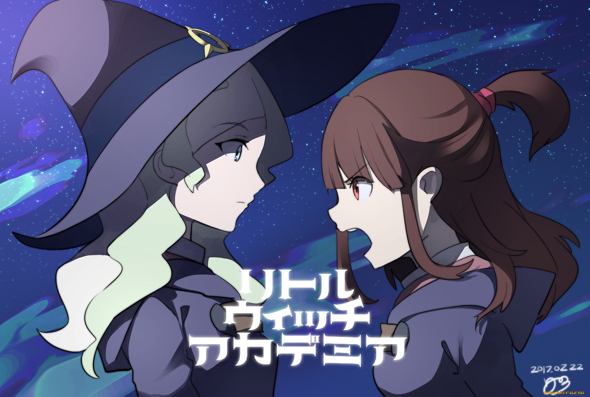 little, witch, academia, аниме, фон, взгляд, девушка