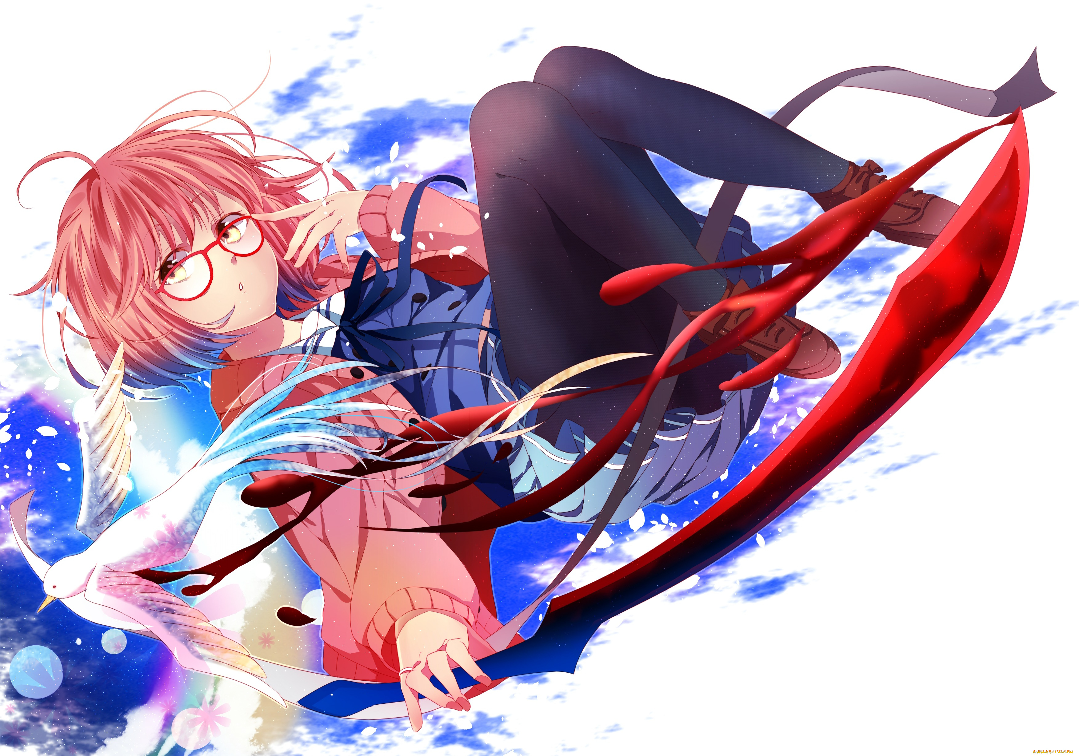 аниме, kyoukai, no, kanata, мирай