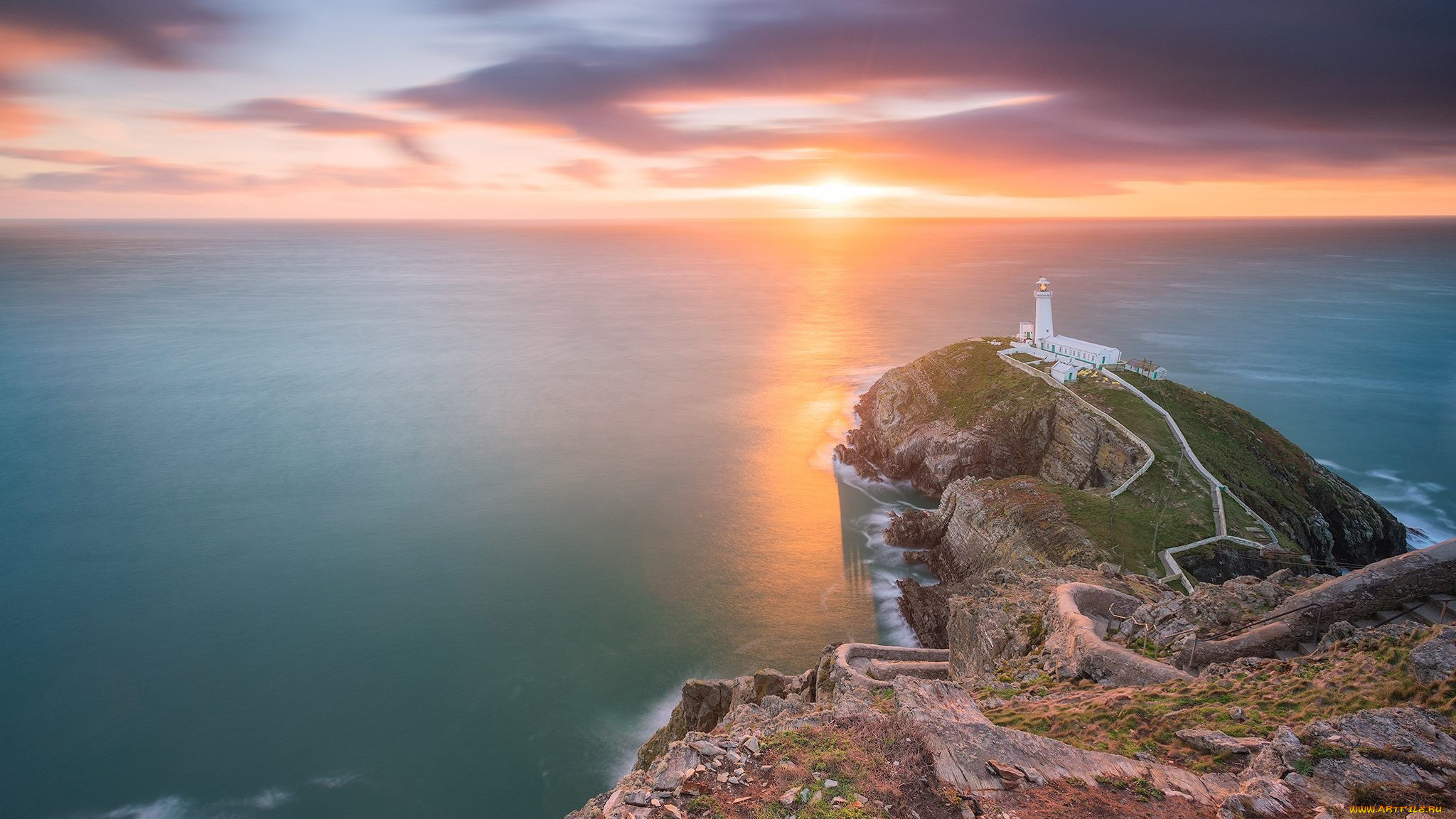south, stack, lighthouse, wales, природа, маяки, south, stack, lighthouse