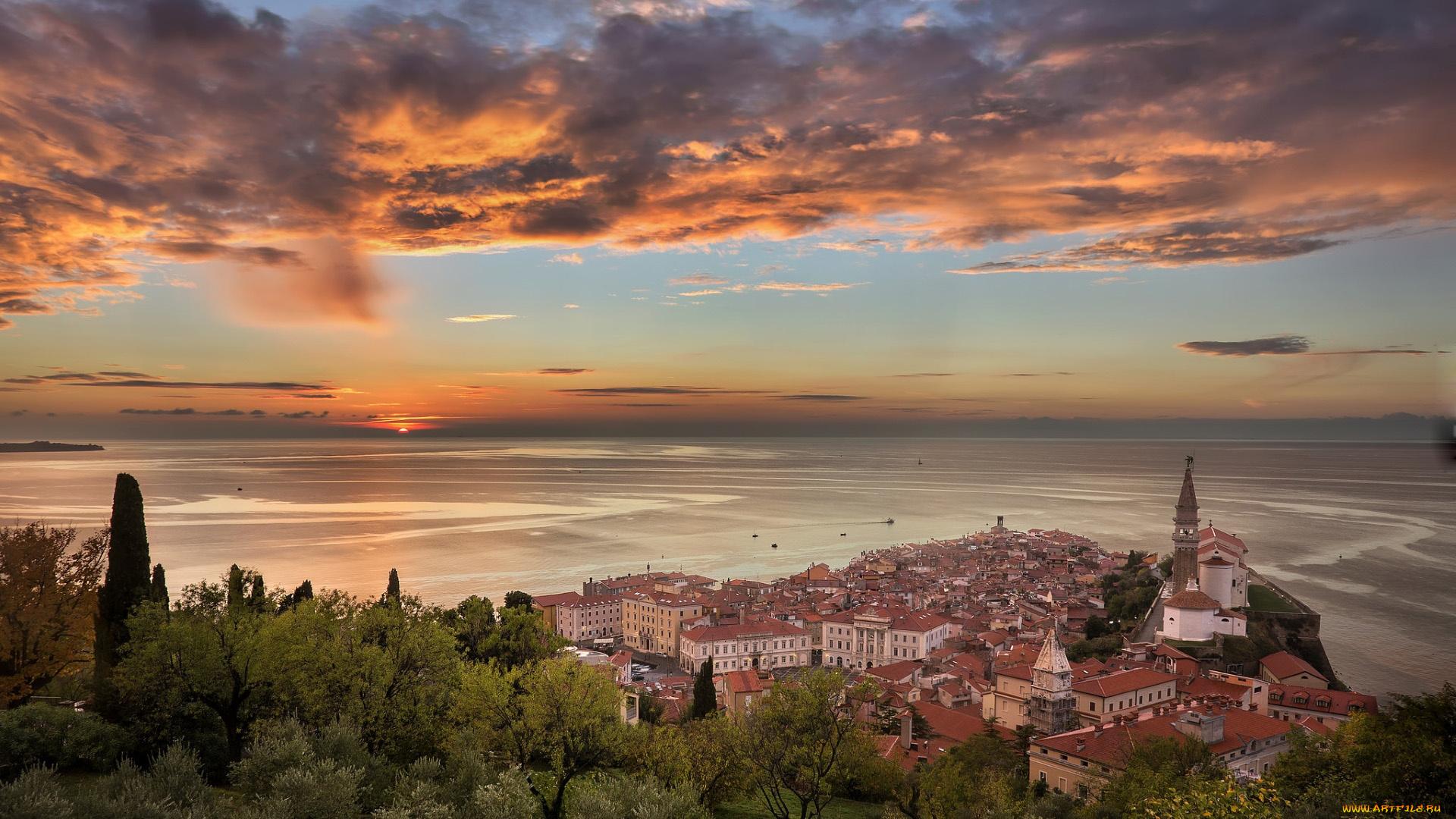 piran, slovenia, города, -, панорамы