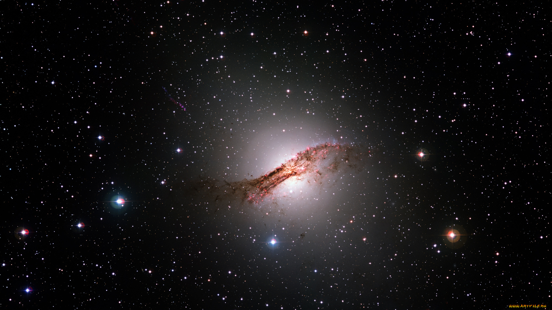 космос, галактики, туманности, центавр, а, галактика, ngc, 5128