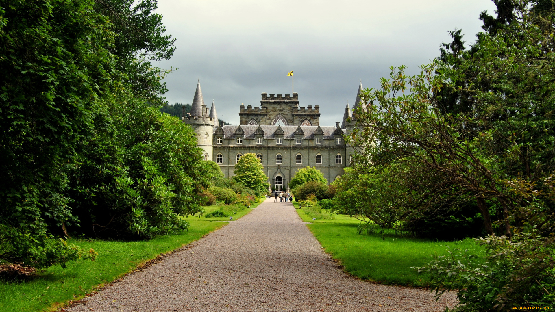 inverary, castle, шотландия, города, дворцы, замки, крепости, парк, замок