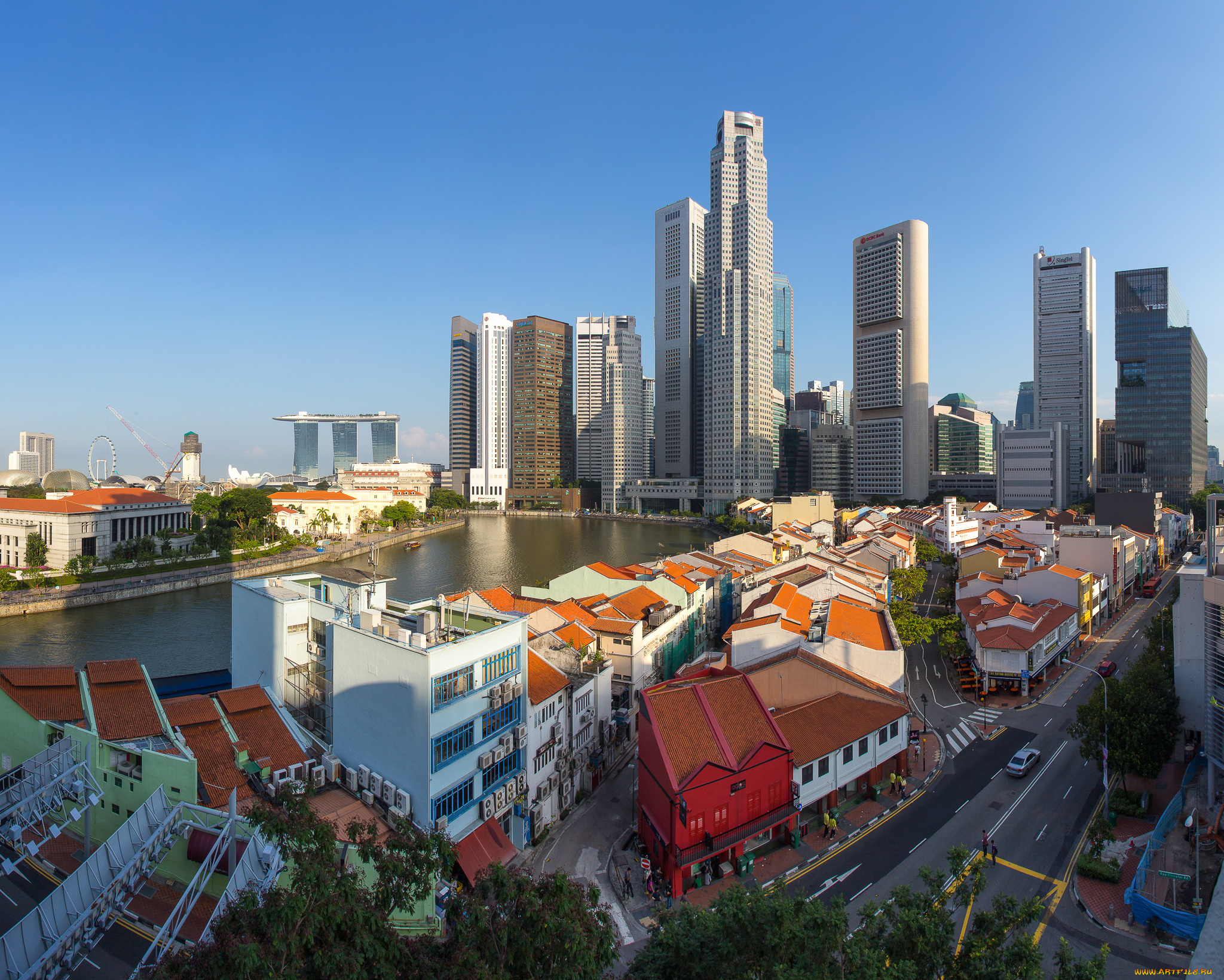 города, сингапур, небоскрёбы, мегаполис, здания, панорама