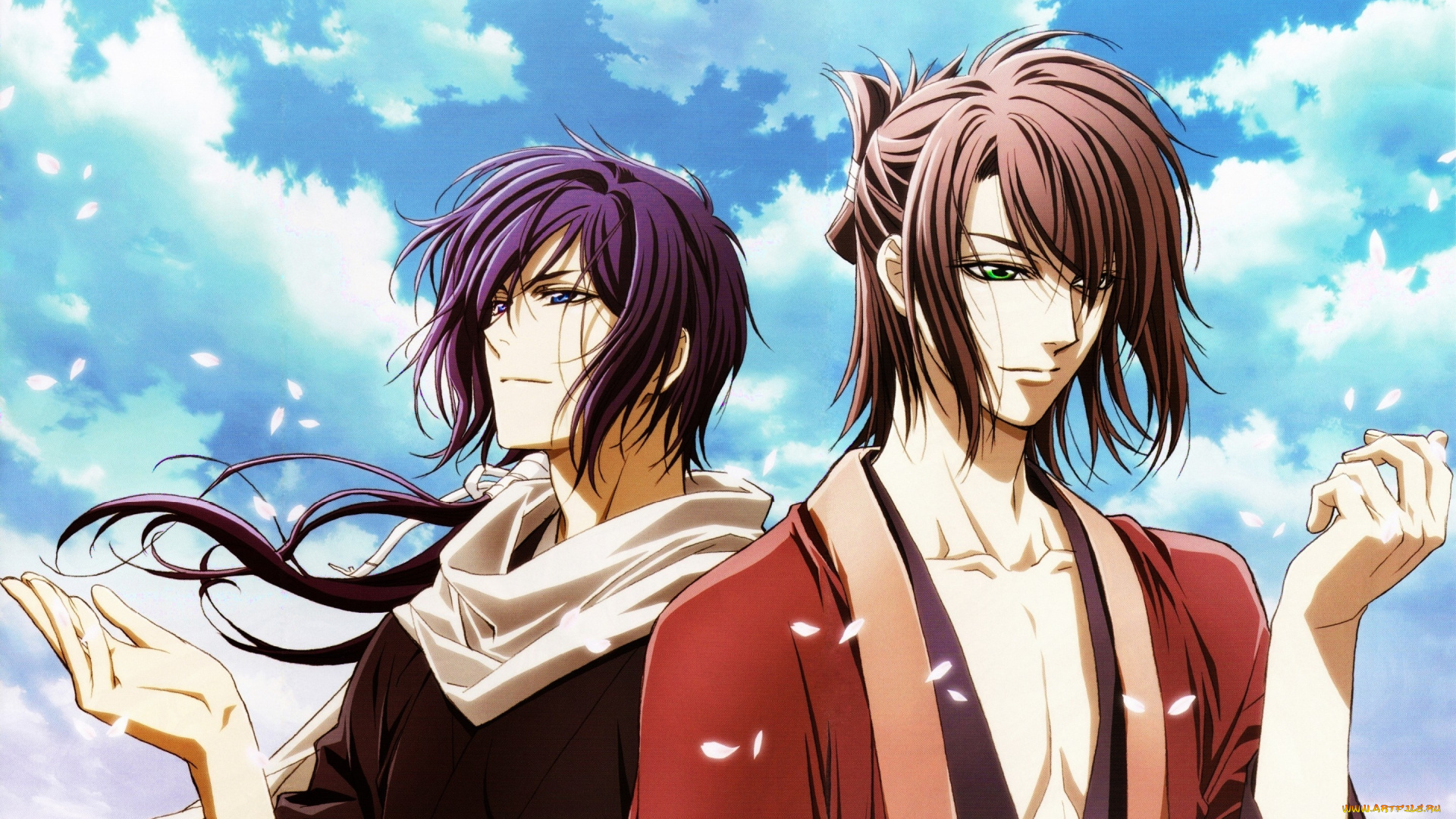 аниме, hakuoki, парни