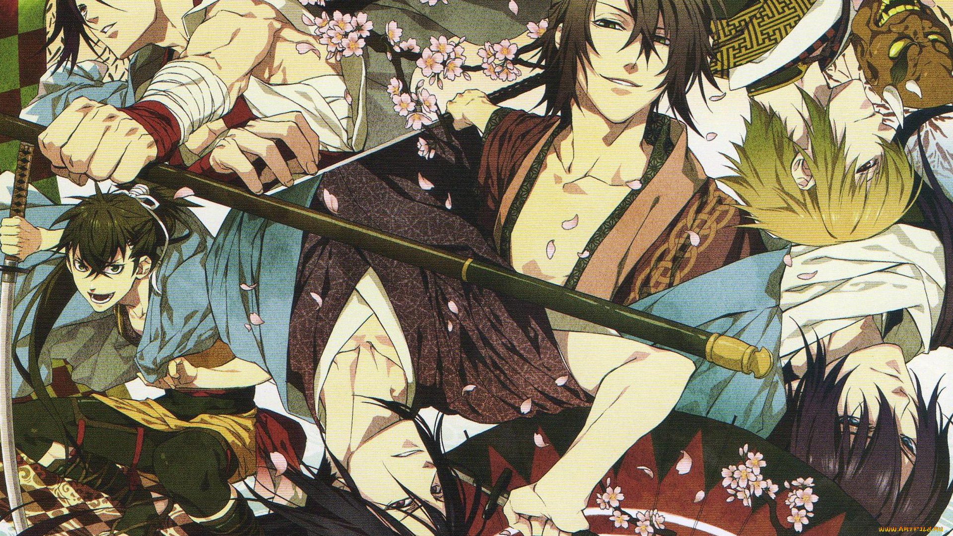 аниме, hakuoki, парни