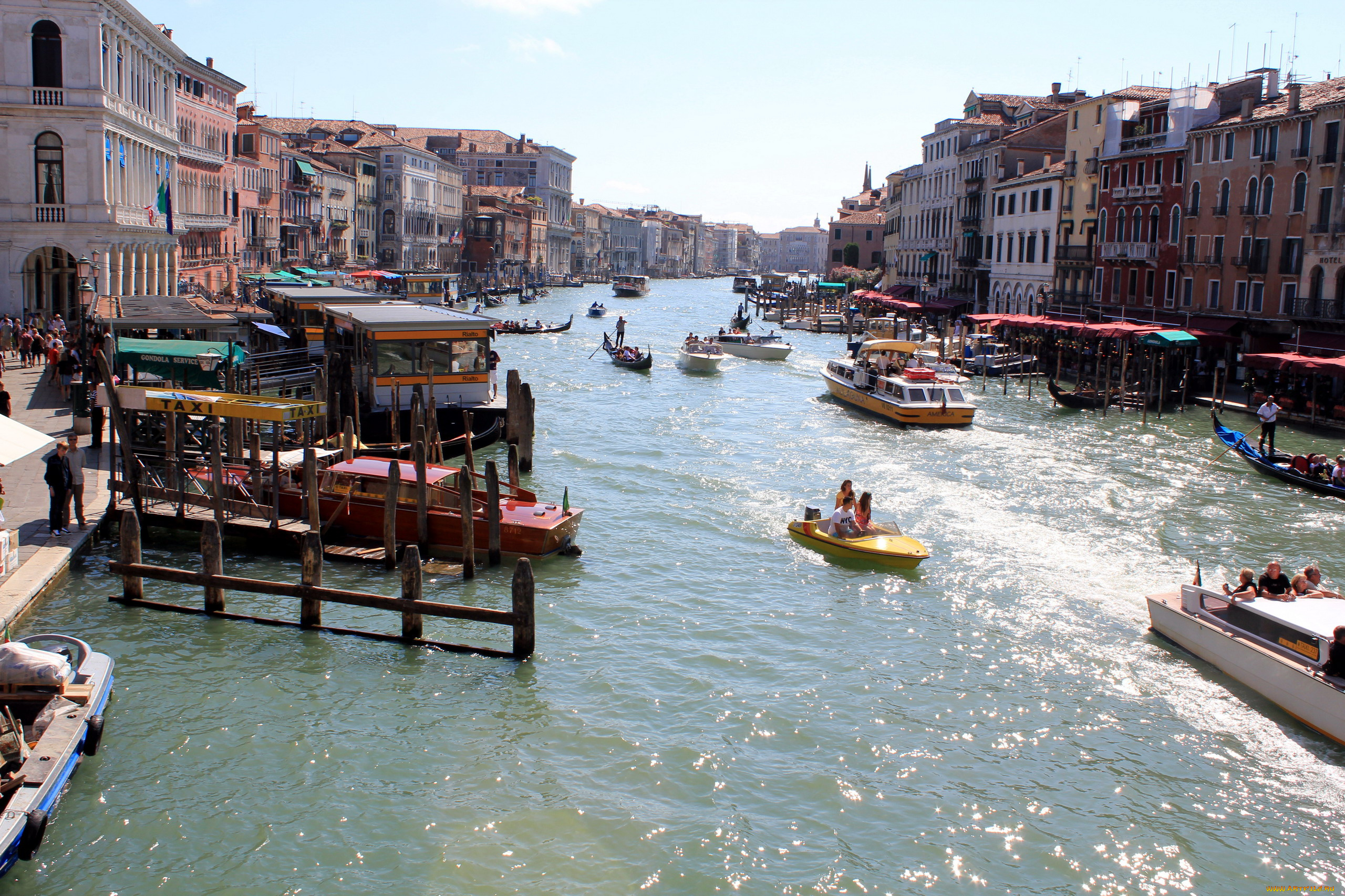 города, венеция, , италия, канал, гондолы, лодки