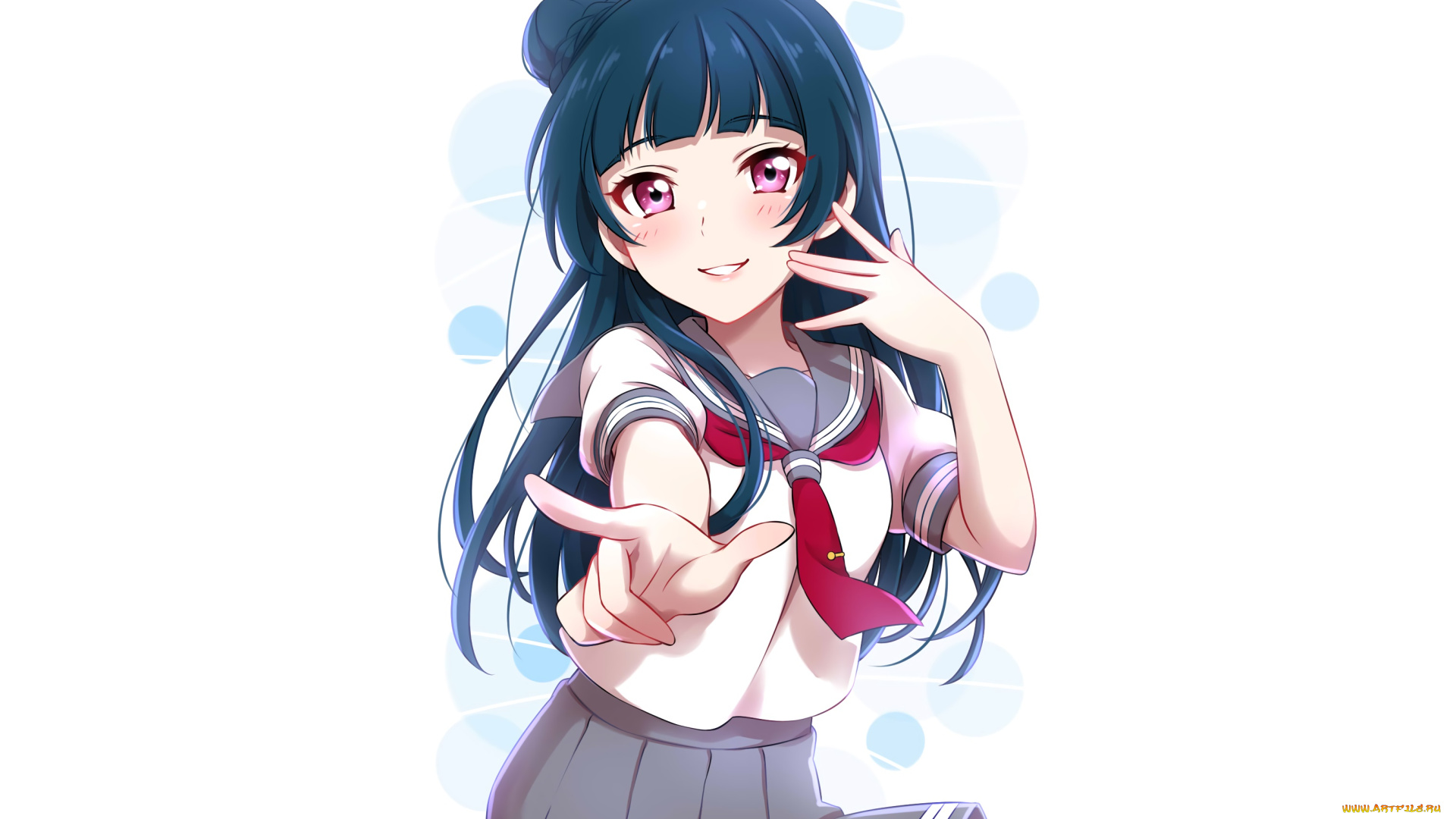 аниме, love, live, , school, idol, project, фон, девушка, взгляд