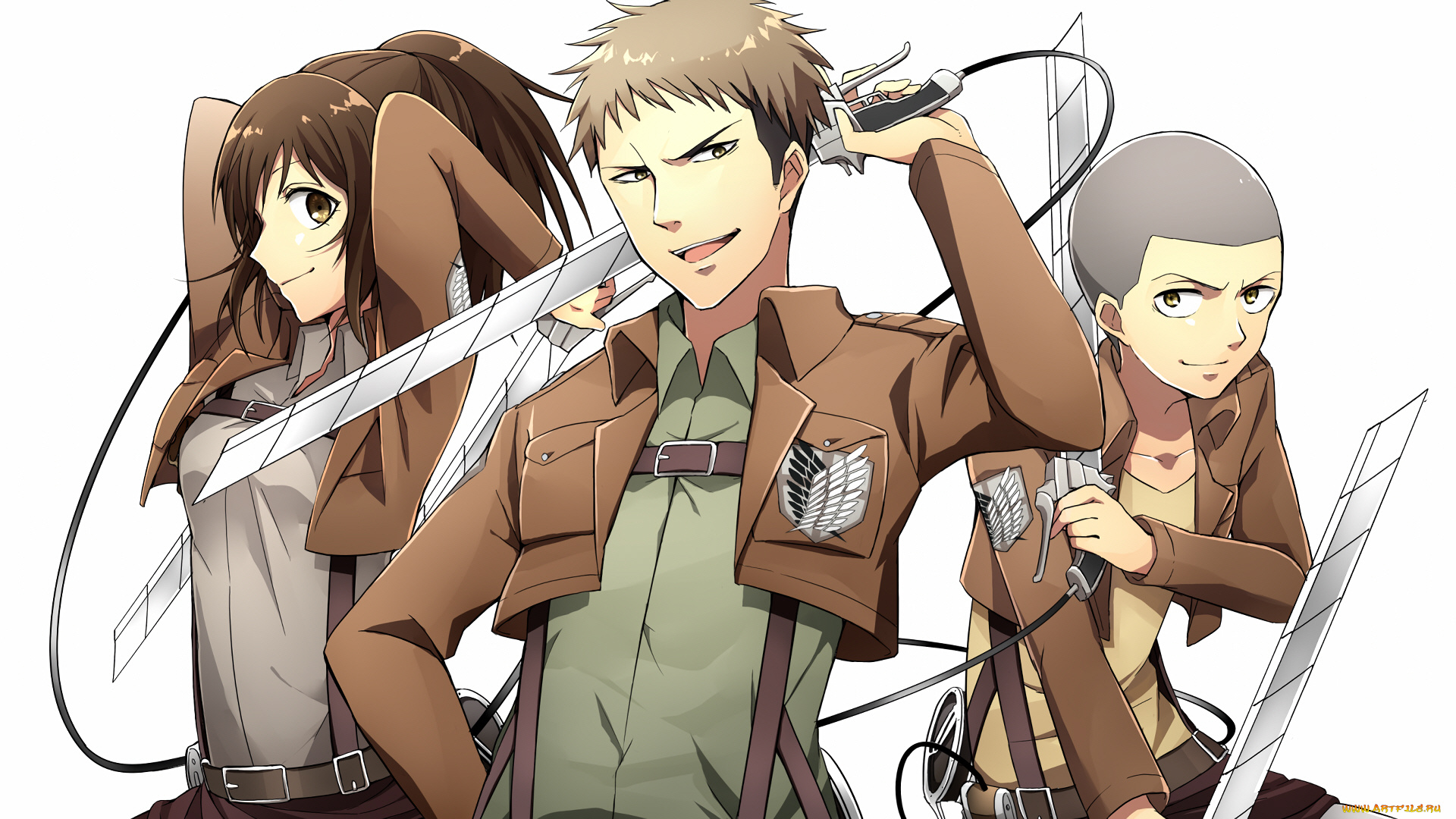 аниме, shingeki, no, kyojin, атака, титанов