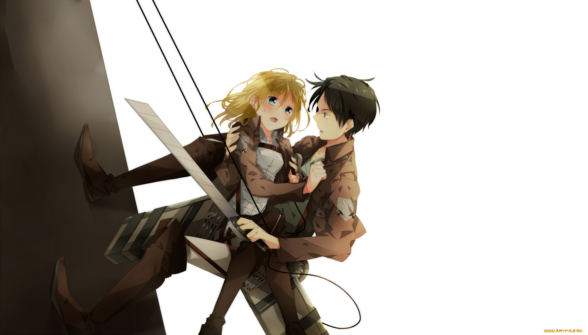 аниме, shingeki, no, kyojin, атака, титанов