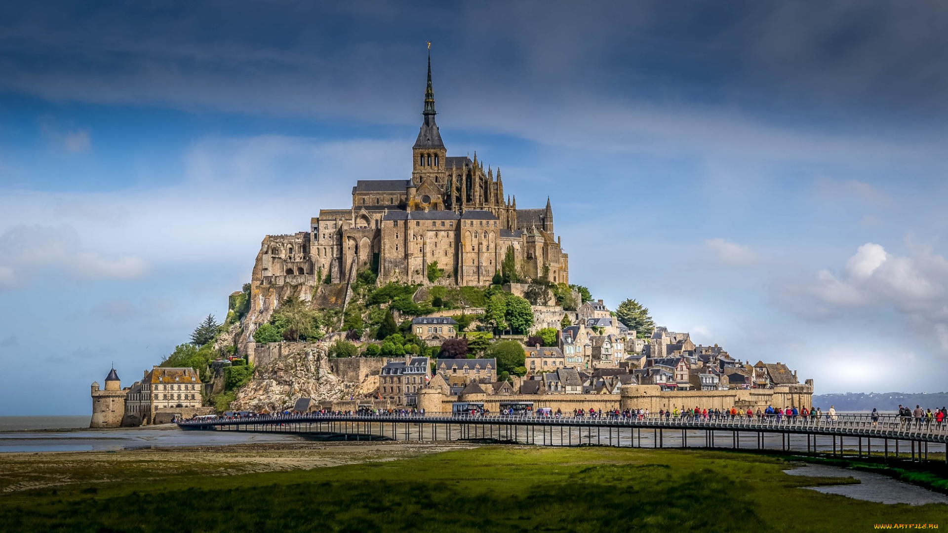 mont, saint, michel, города, крепость, мон-сен-мишель, , франция, простор