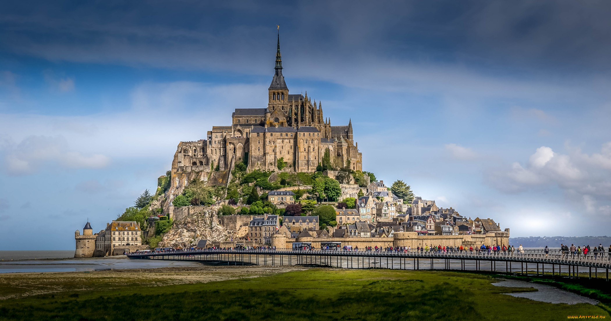 mont, saint, michel, города, крепость, мон-сен-мишель, , франция, простор