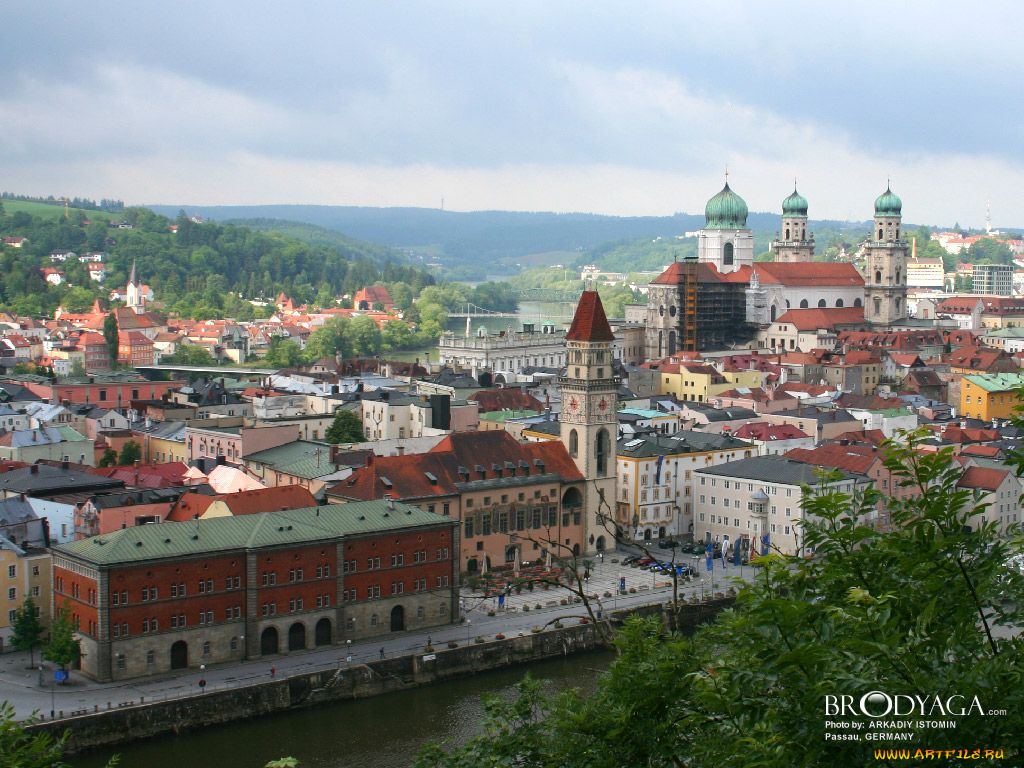 passau, germany, города, панорамы