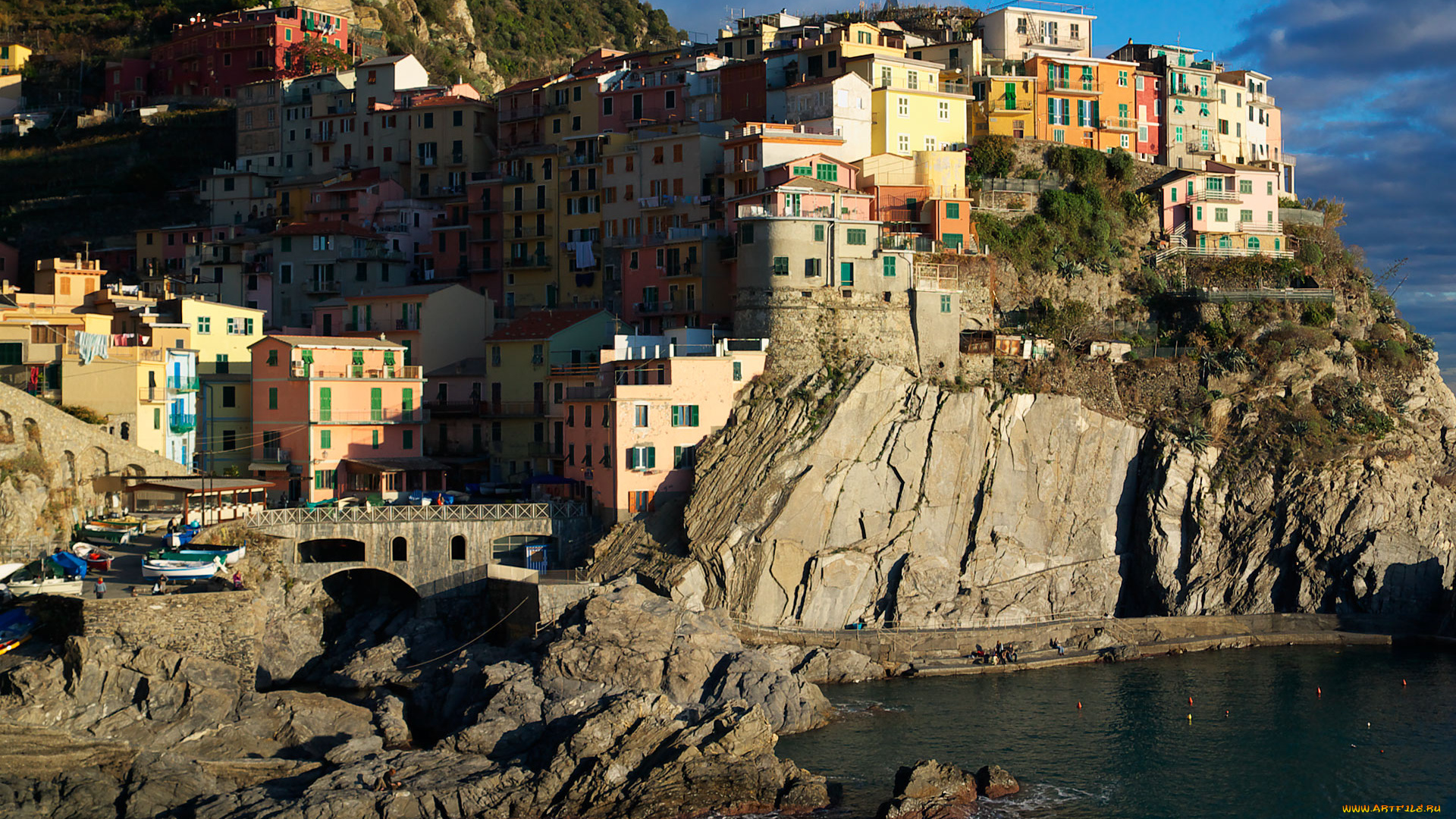 manarola, города, амальфийское, лигурийское, побережье, италия