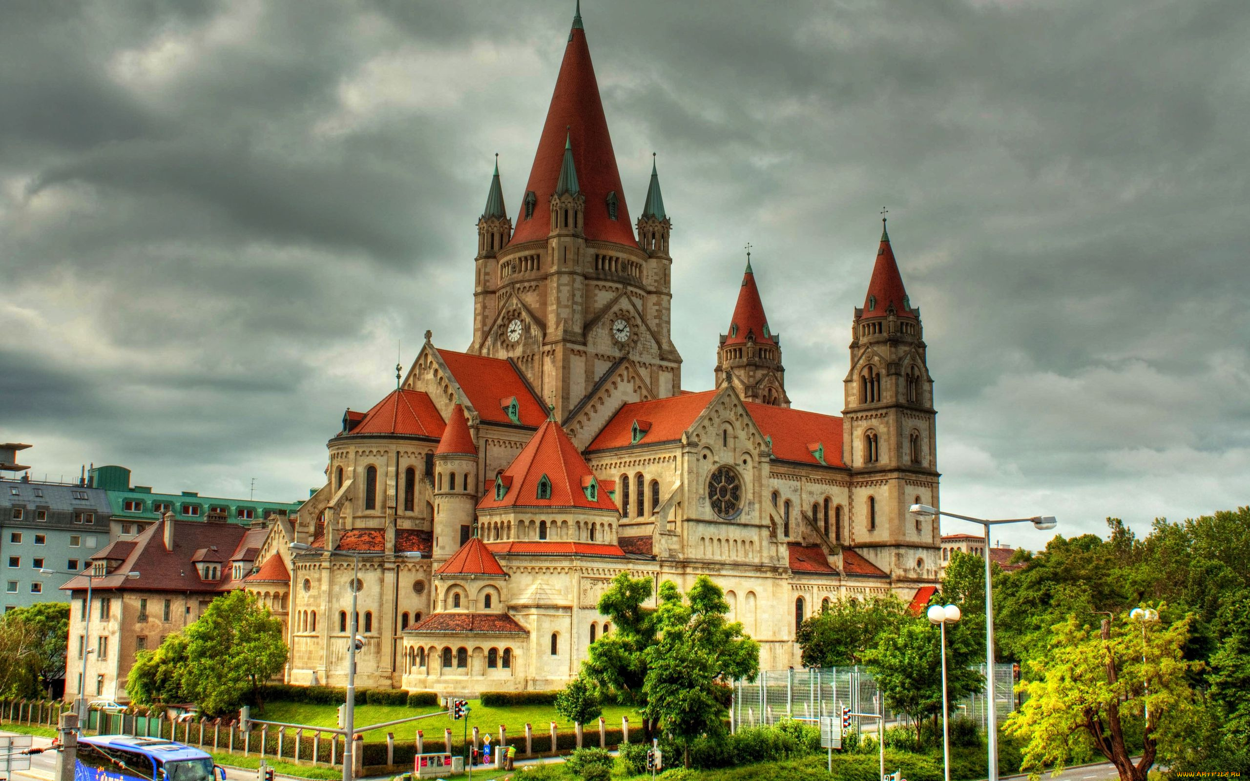 iglesia, san, francisco, de, asis, viena, города, вена, австрия