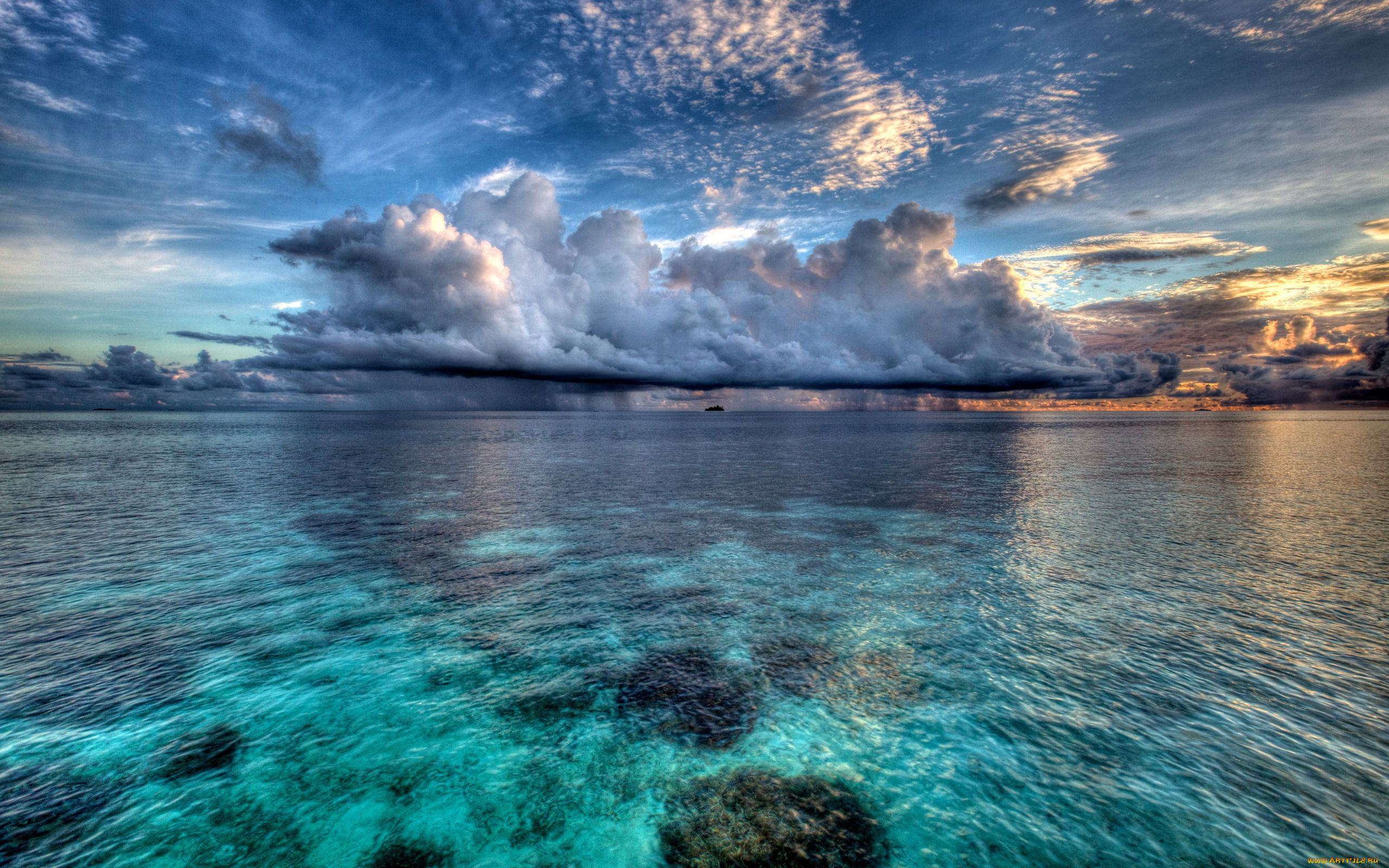 корабли природа море отражение небо облака скачать