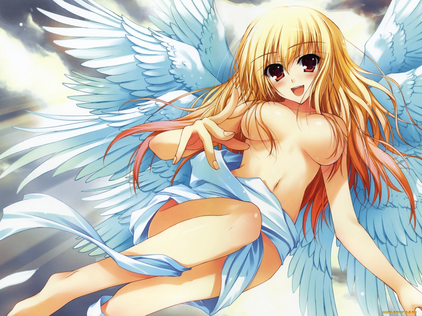 аниме, angels, demons, крилья, девушка