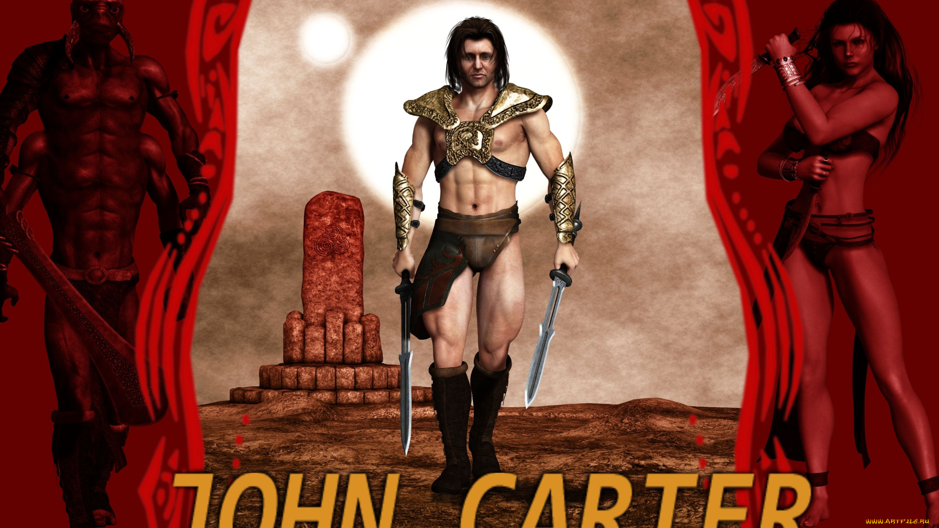 3д, графика, fantasy, фантазия, john, carter