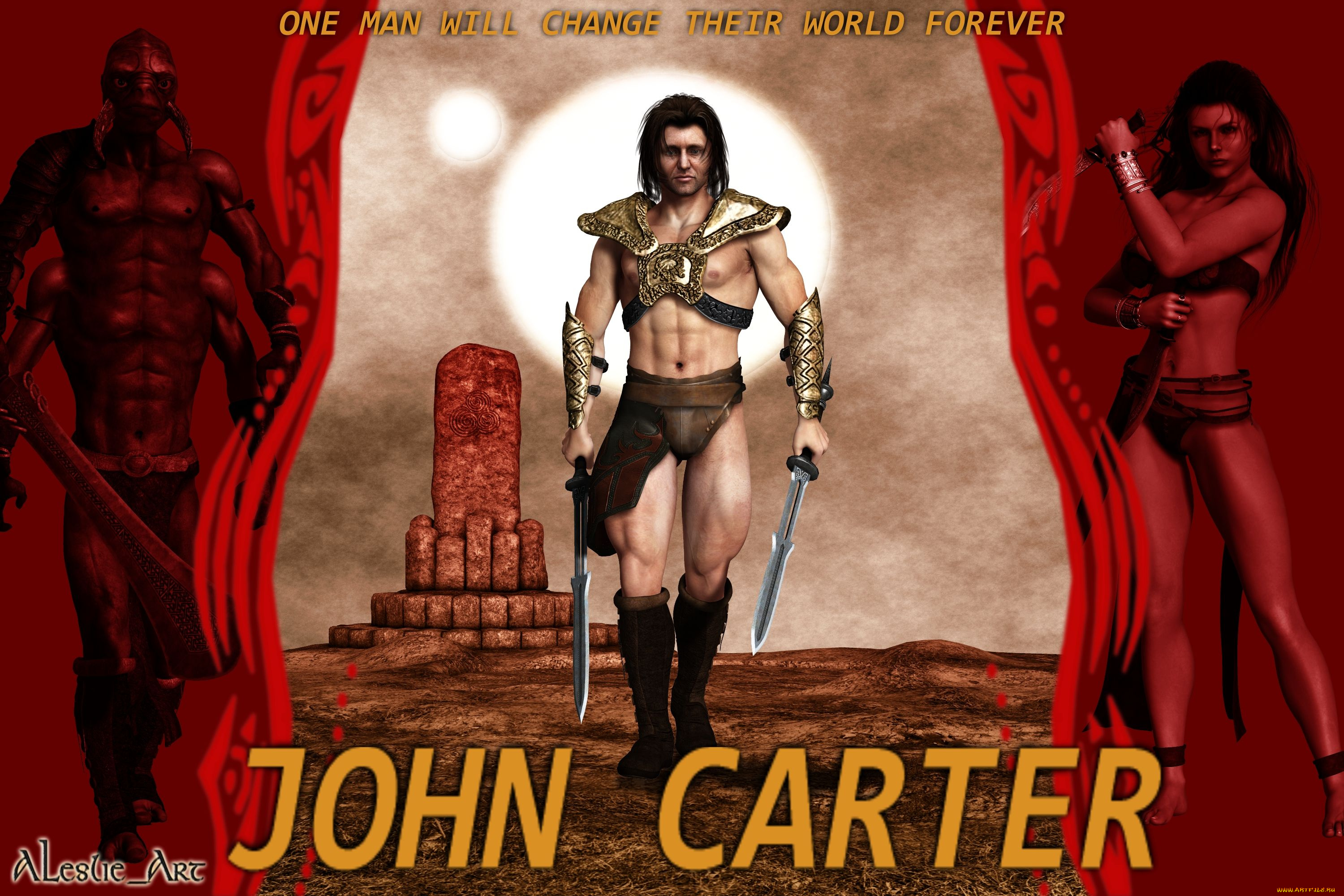 3д, графика, fantasy, фантазия, john, carter