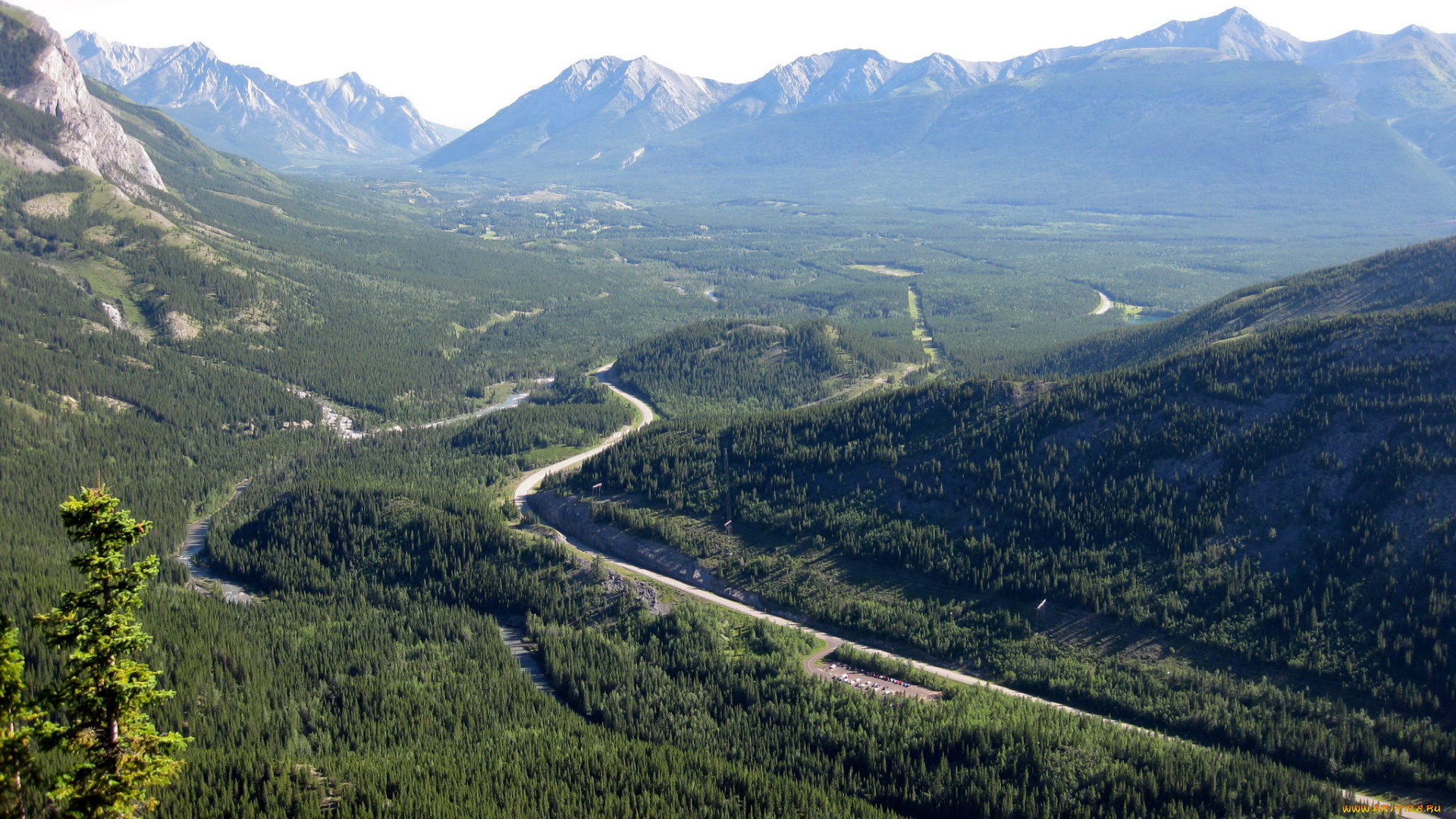 alberta, canada, природа, горы, дорога