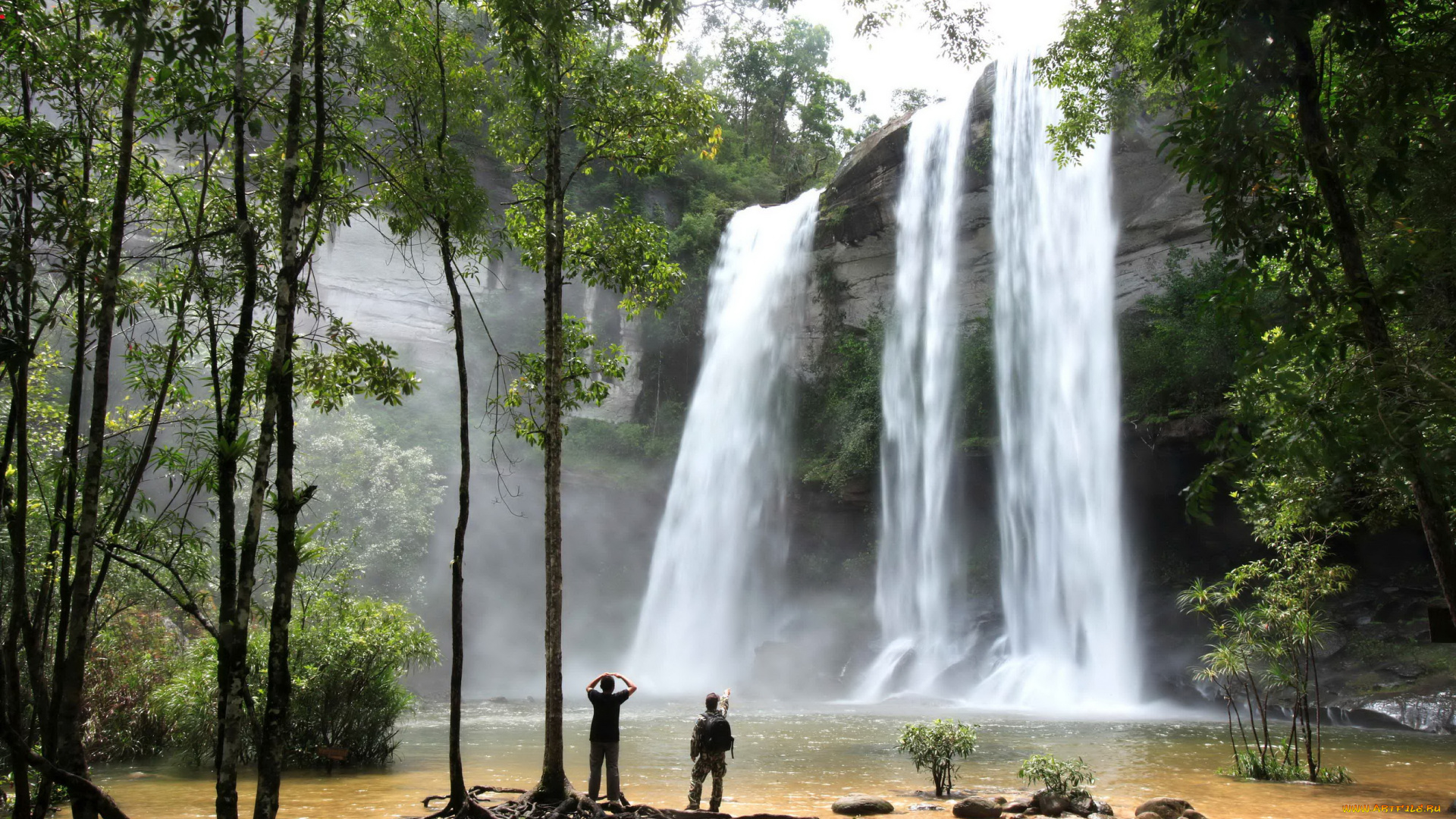 каскад, водопадов, парк, эраван, таиланд, природа, водопады, водопад