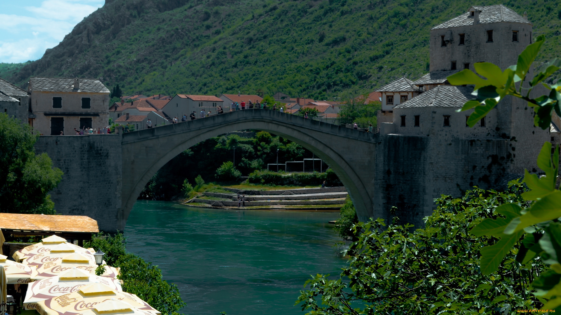 mostar, bosnia, and, herzegovina, города, мостар, босния, герцеговина, река, старый, мост, и