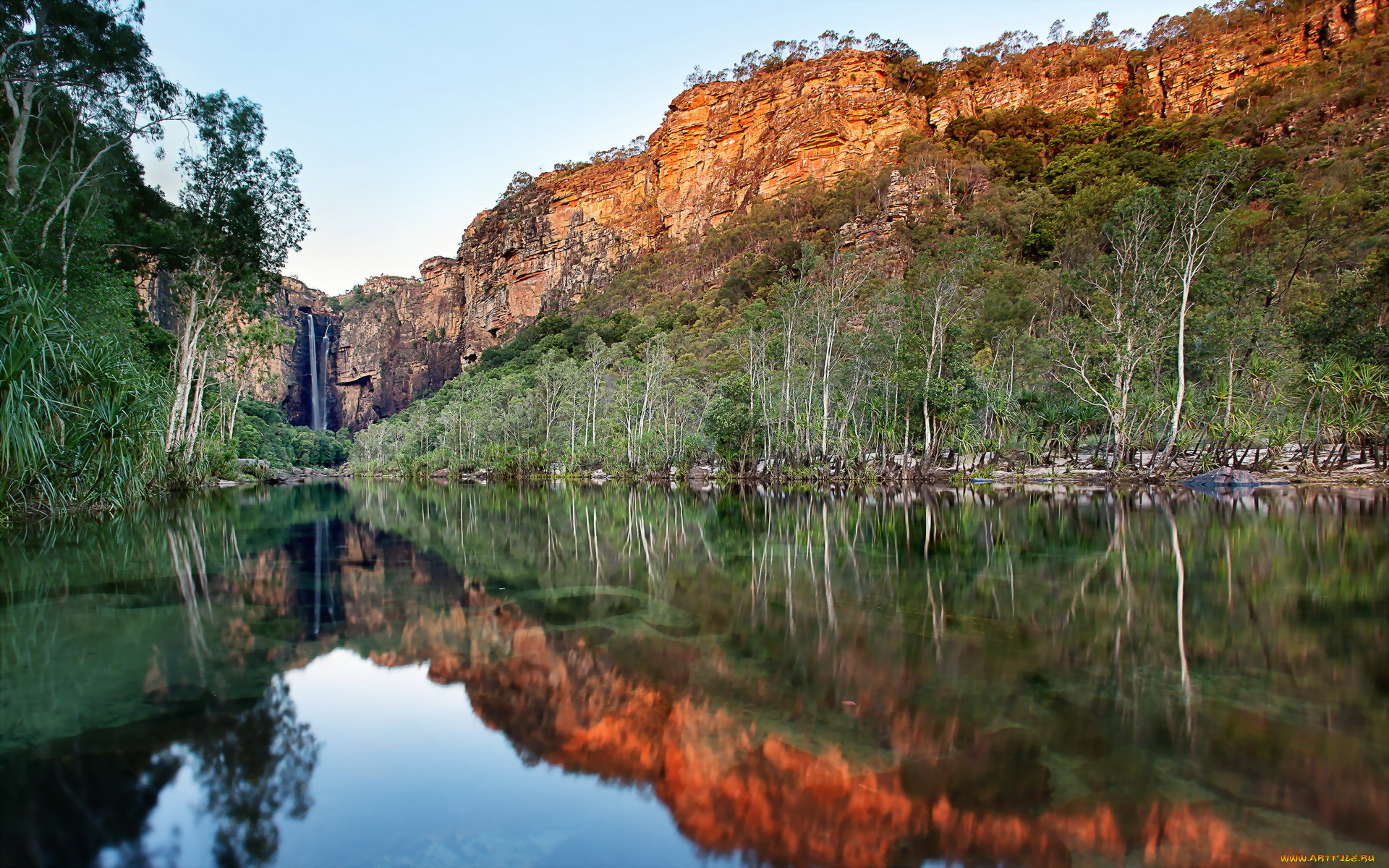 кakadu, national, park, природа, водопады, лес, река, скалы, водопад, обрыв