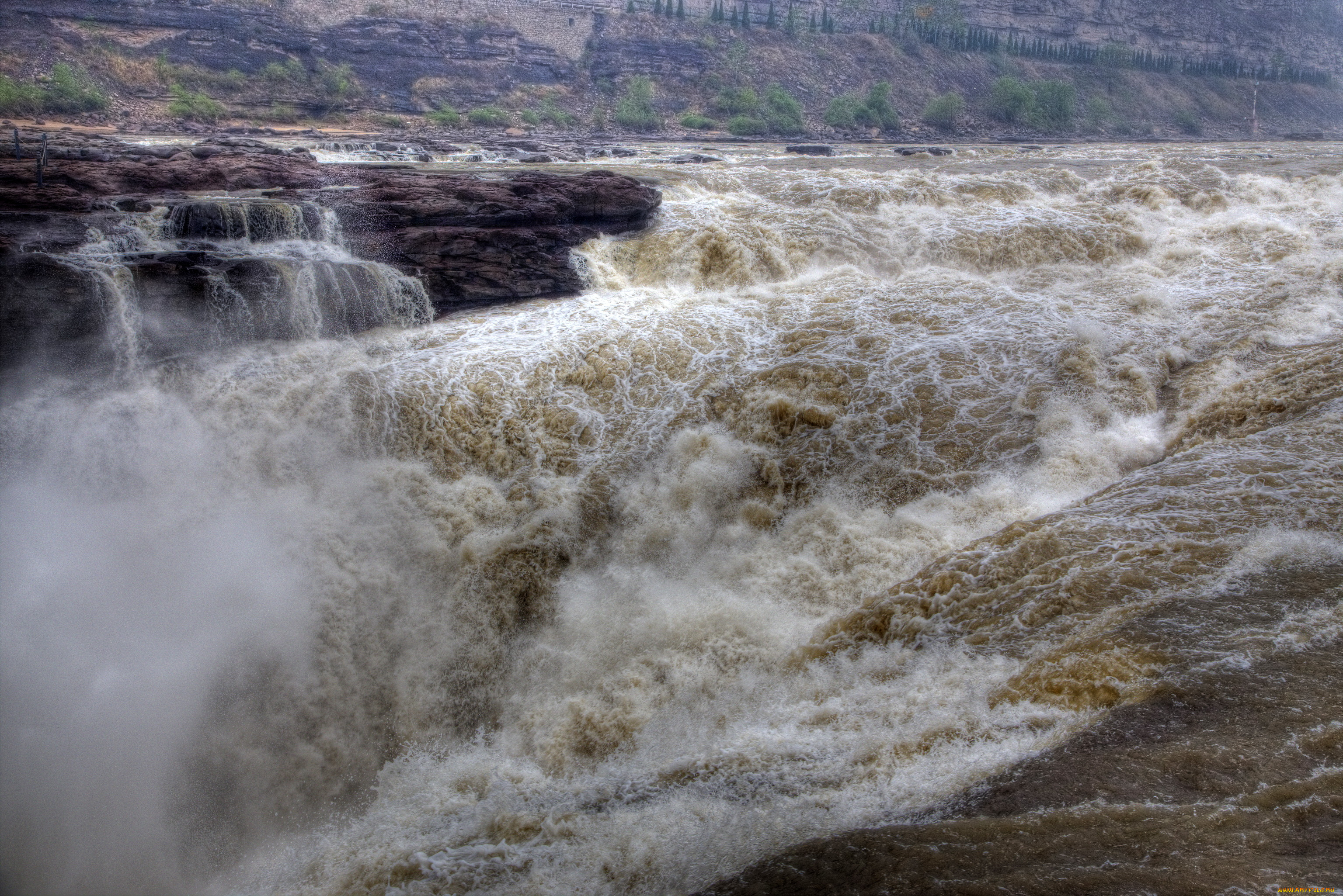 hukou, waterfall, китай, шэньси, природа, водопады, водопад