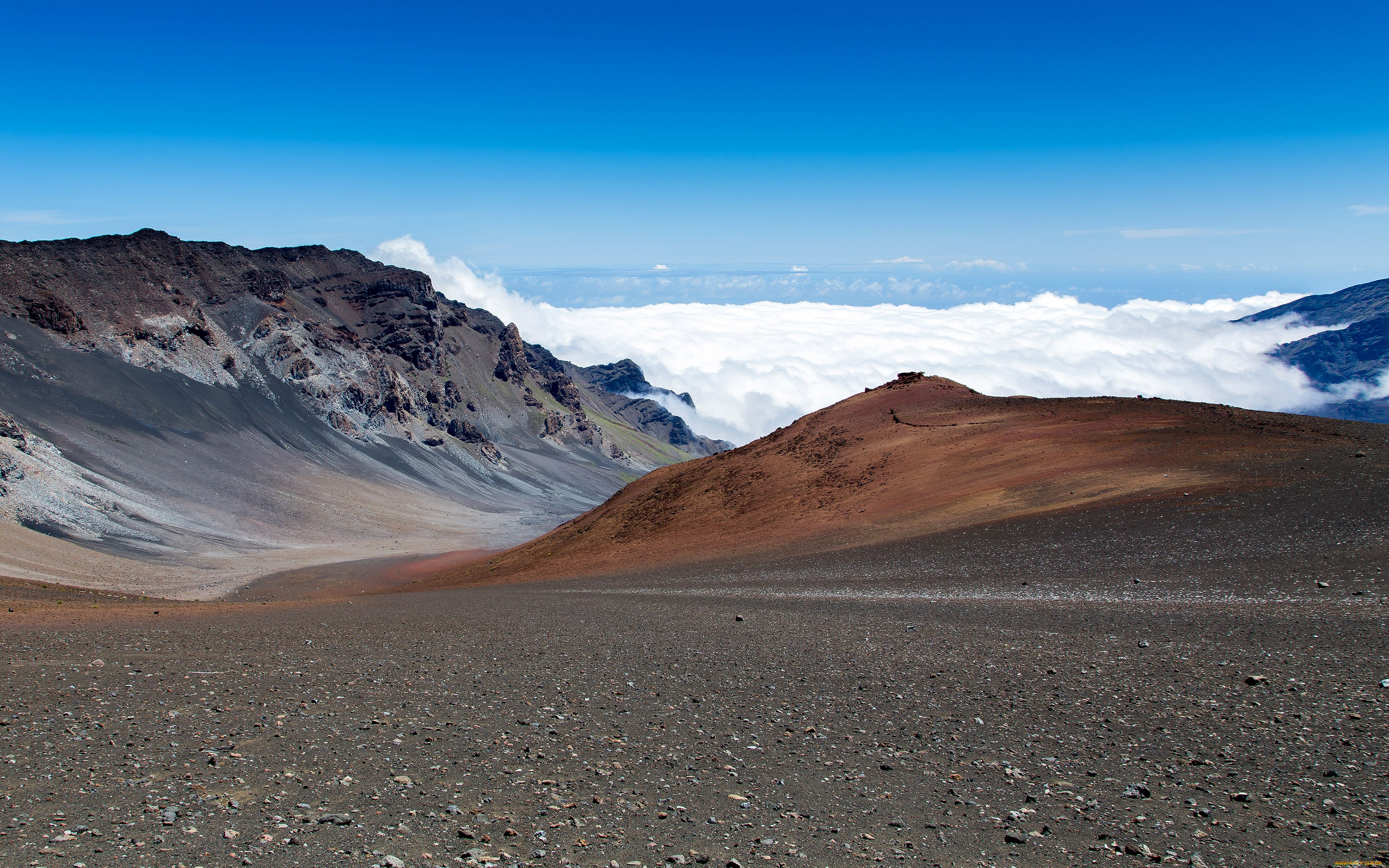 haleakala, volcano, maui, hawaii, природа, горы, вулкан, халеакала, мауи, гавайи, облака