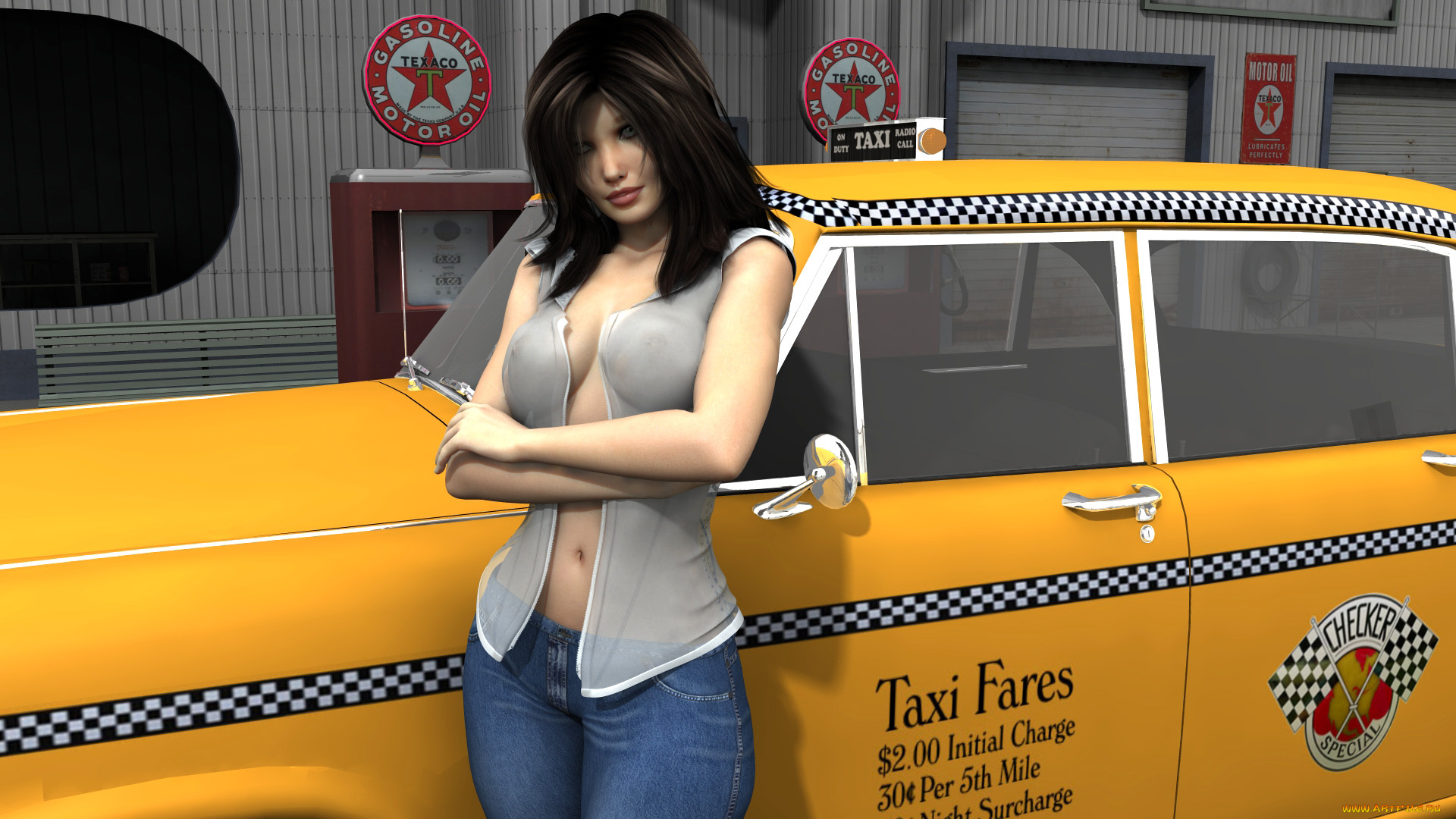 автомобили, 3d, car&girl, девушка, автомобиль