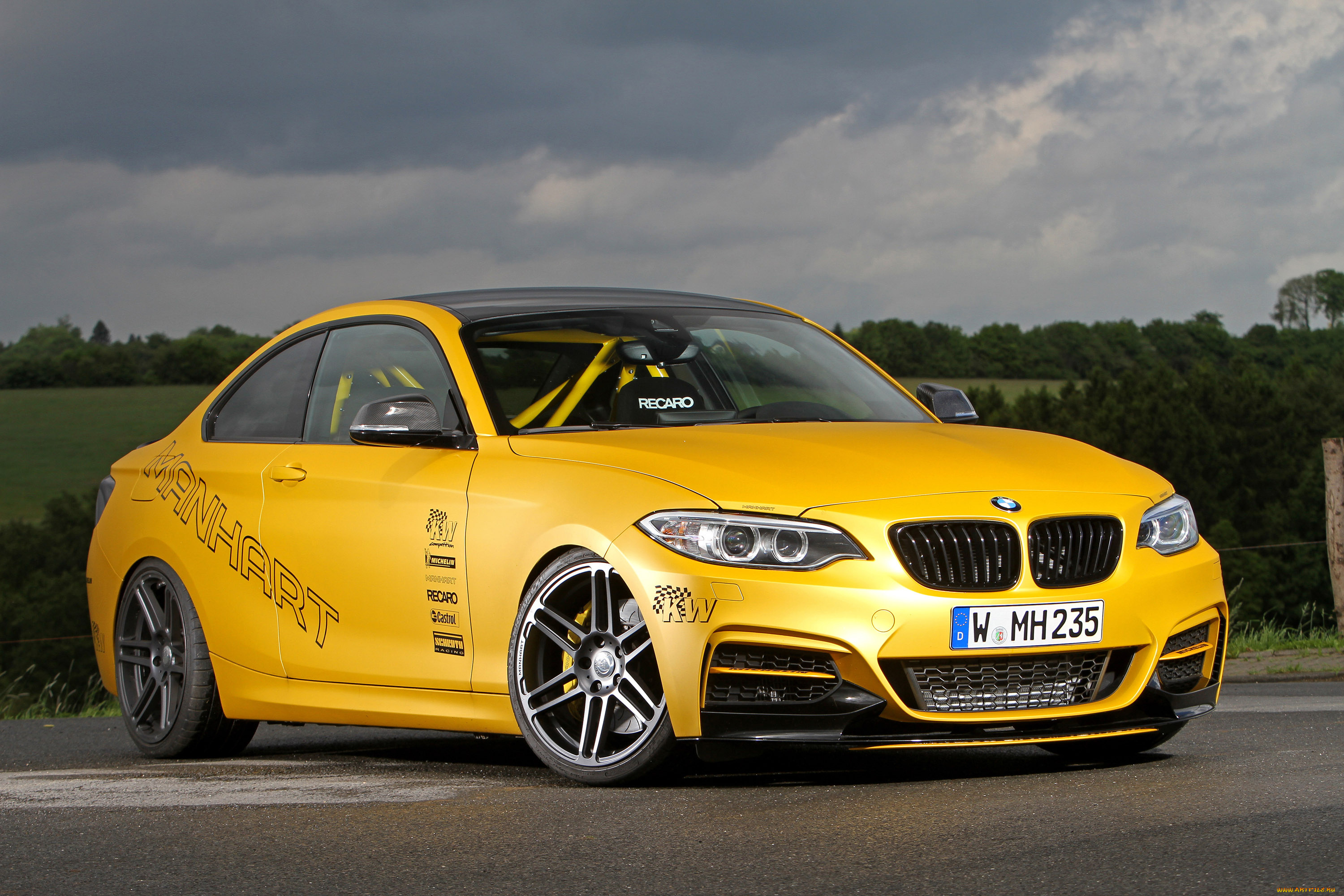 2014, manhart, mh2, clubsport, , bmw, m235i, автомобили, bmw, желтый, тюнинг, manhart, металлик