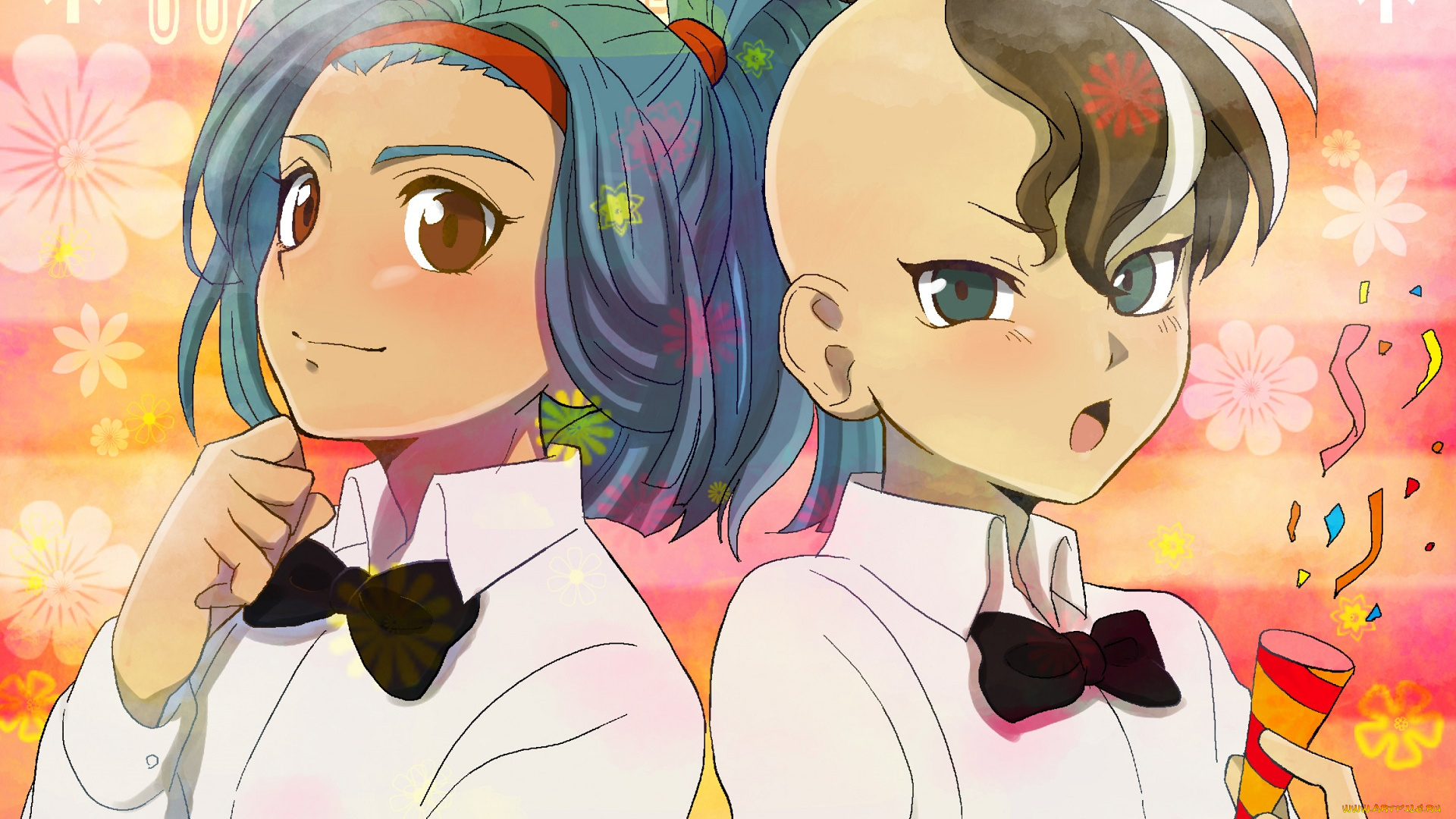 аниме, inazuma, eleven, двое