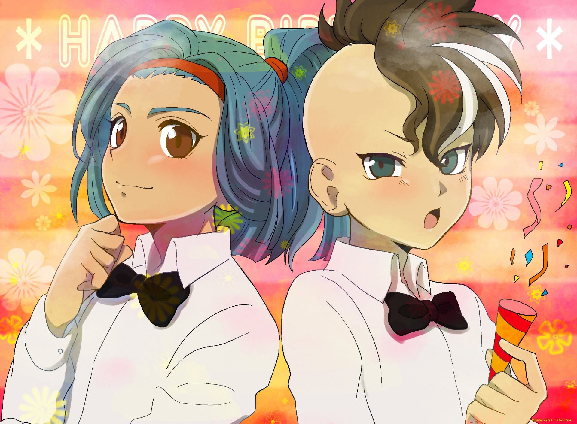 аниме, inazuma, eleven, двое