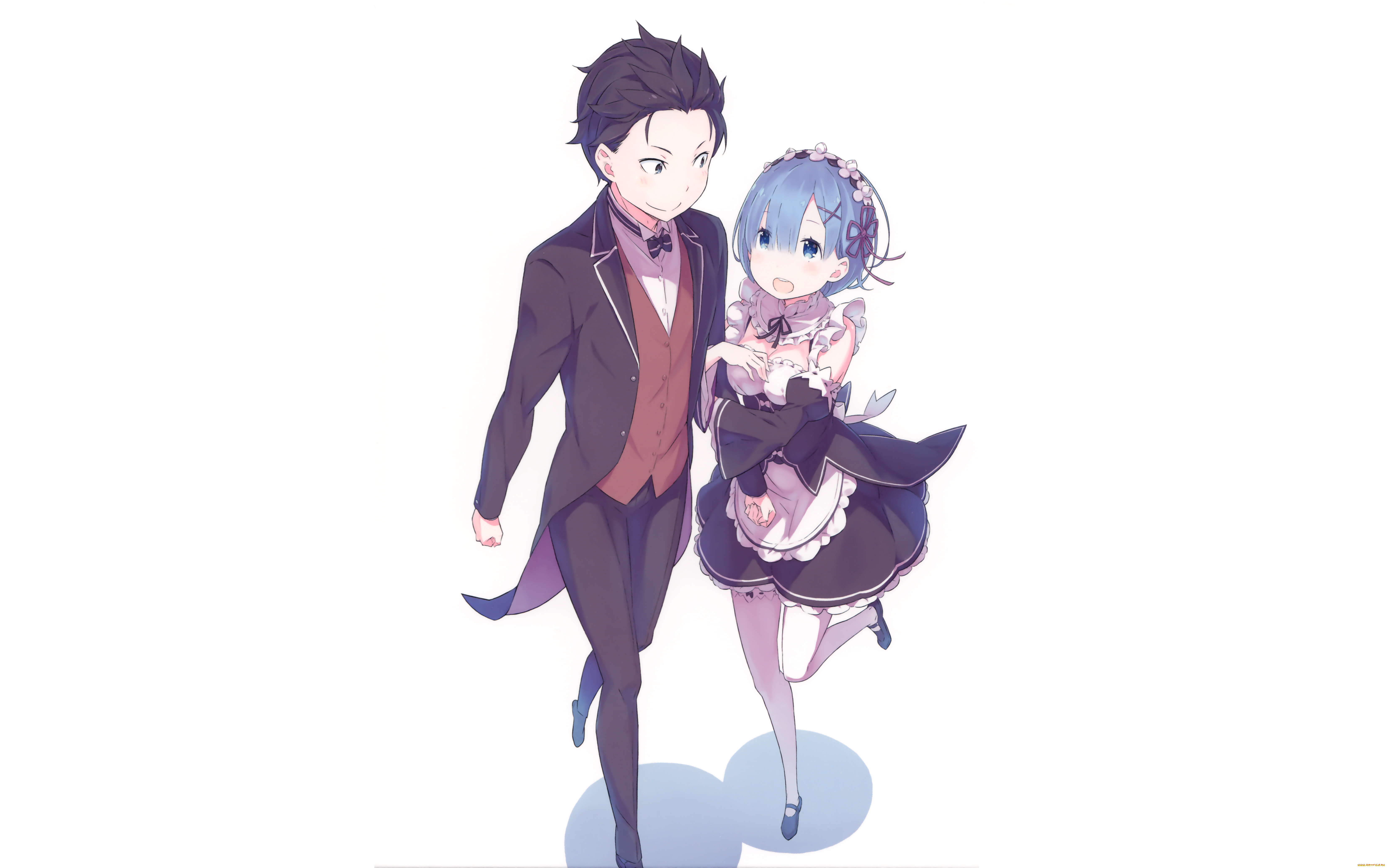 аниме, re, , zero, kara, hajimeru, isekai, seikatsu, субару, рем