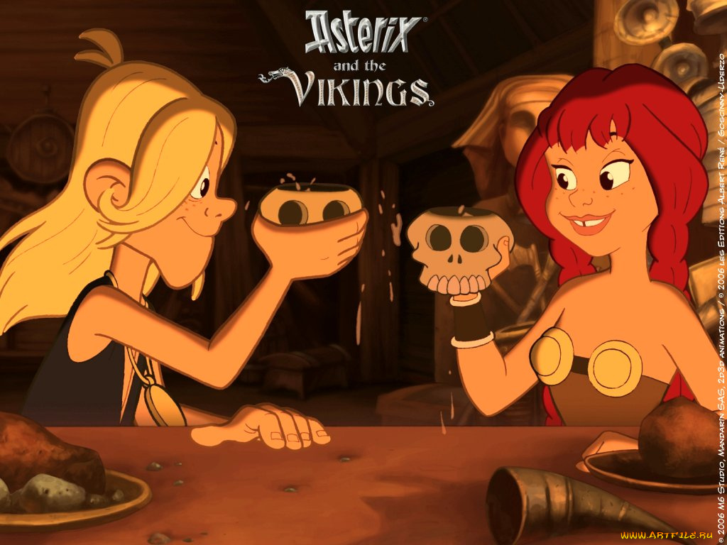 мультфильмы, asterix, and, the, vikings