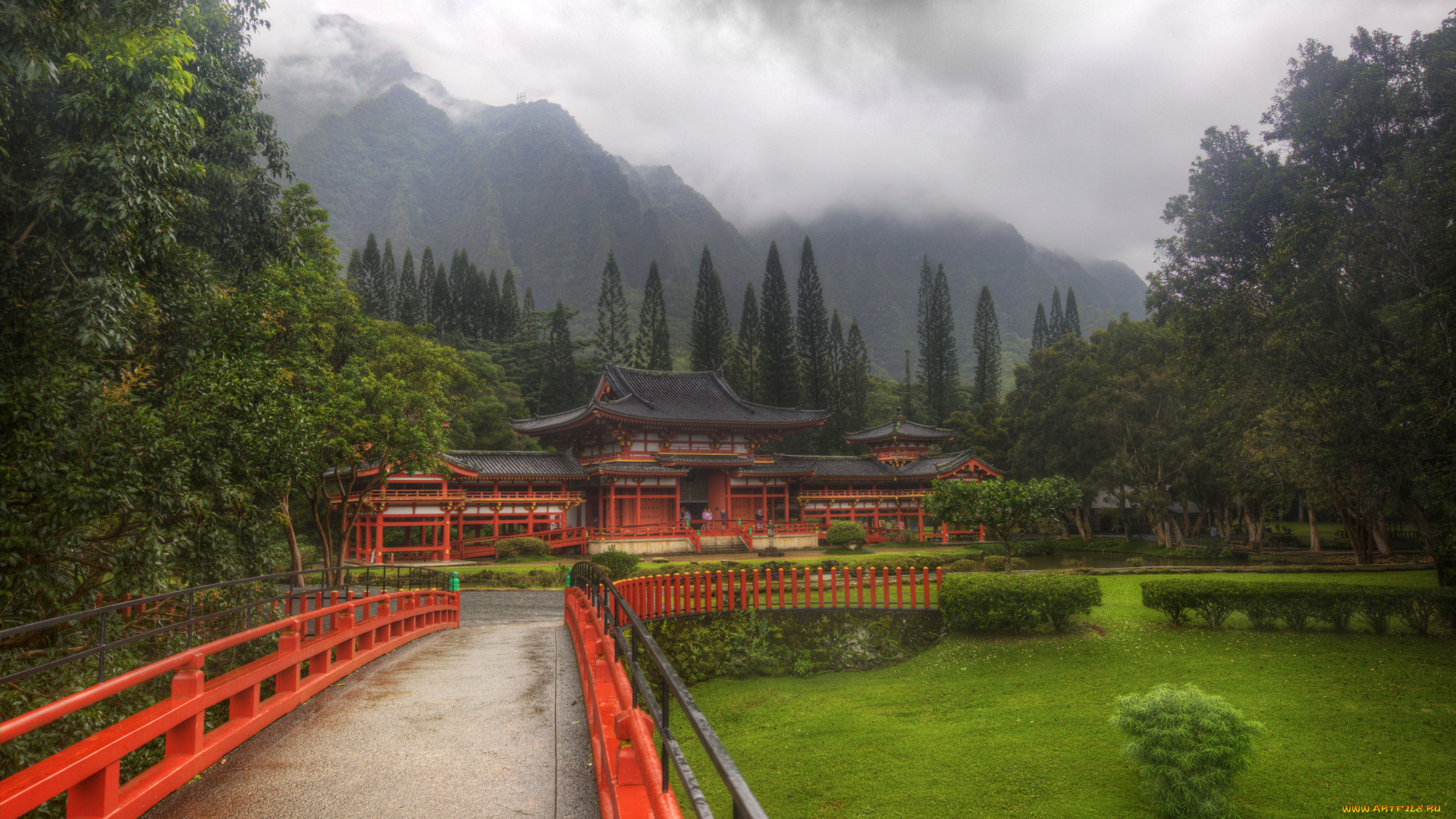 byodo, in, buddhist, temple, hawaii, города, буддистские, другие, храмы