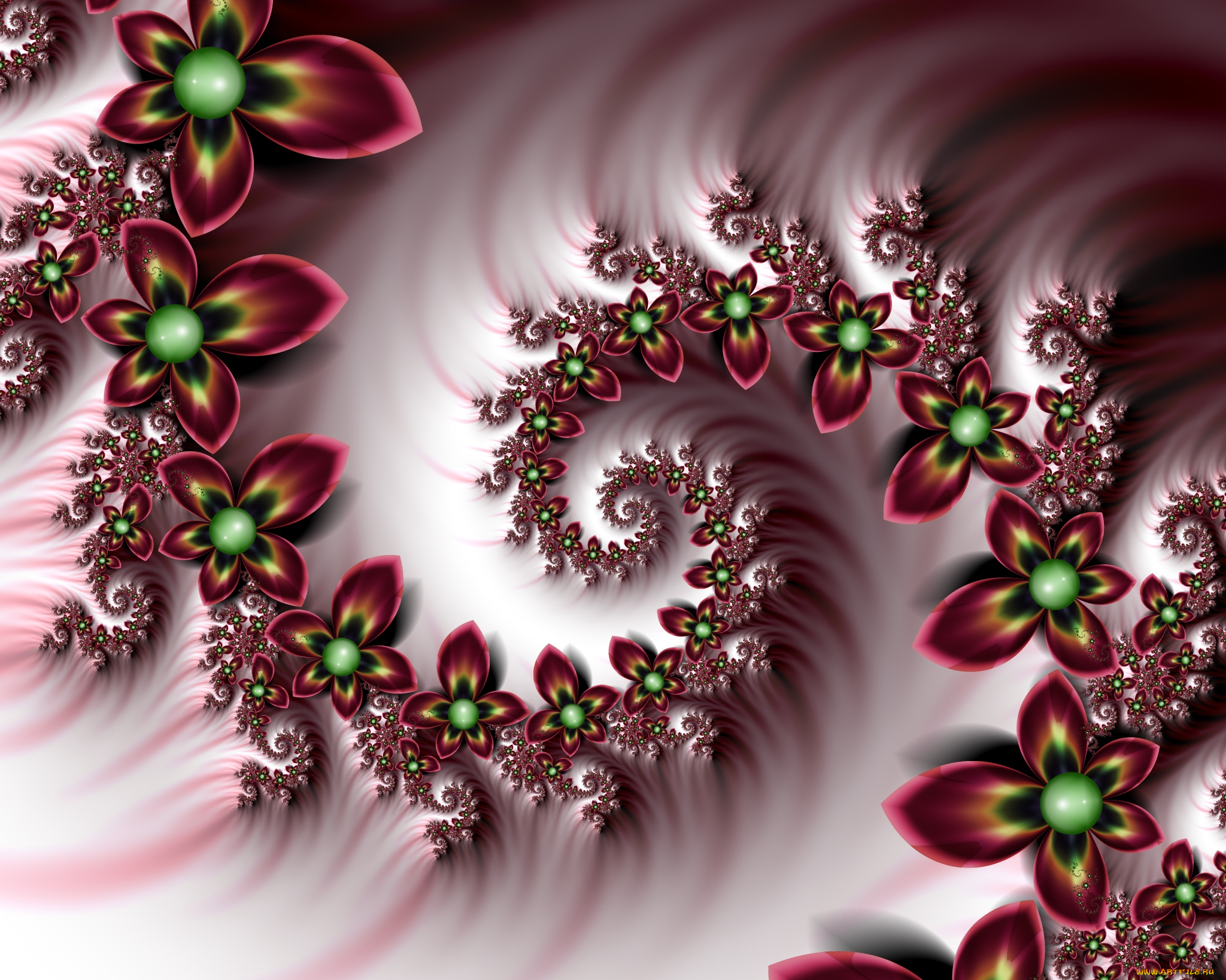 3д, графика, fractal, фракталы, фон, узор, цвета, лепестки, цветы