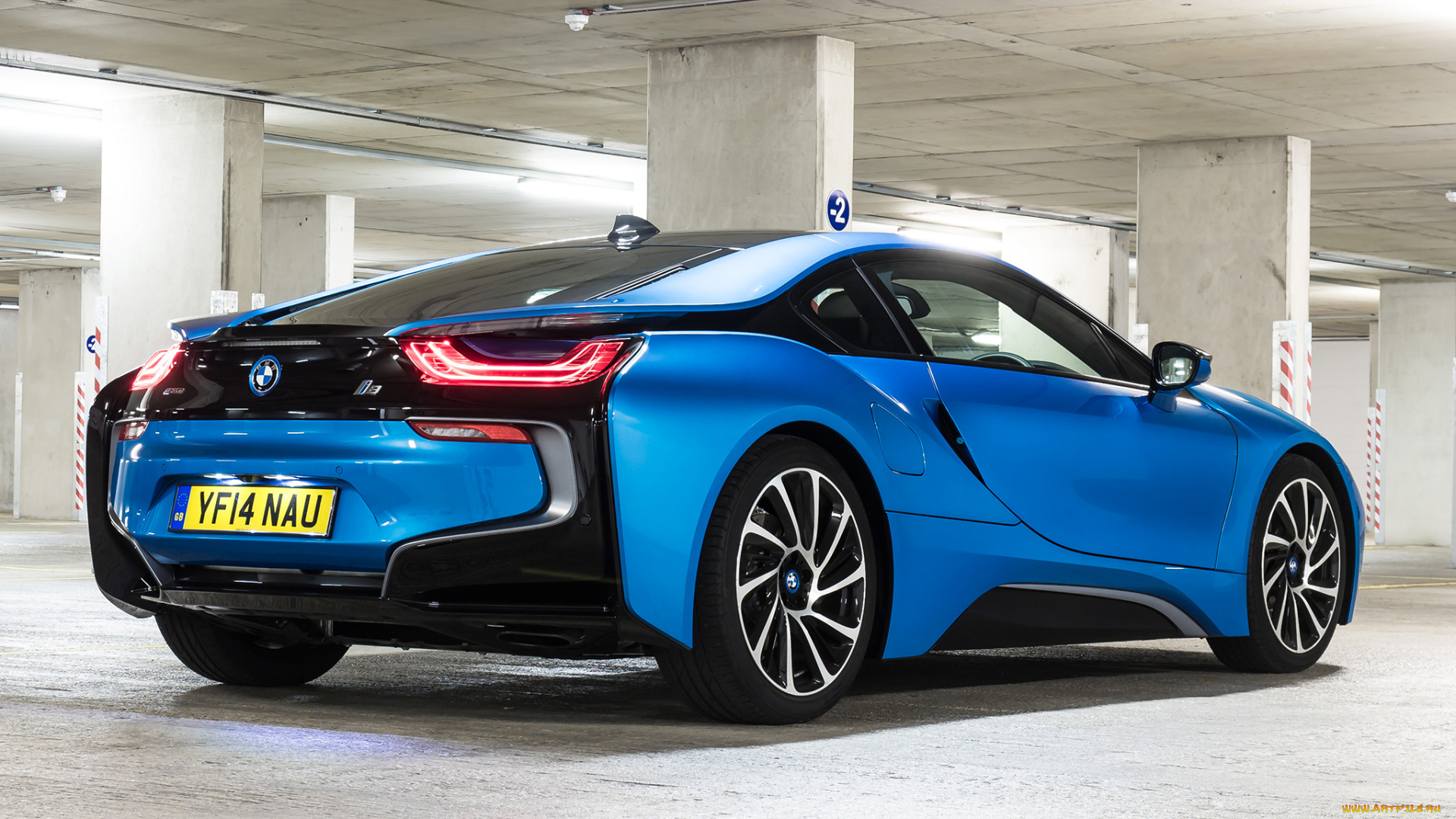 автомобили, bmw, i8, синий, 2014г, uk-spec