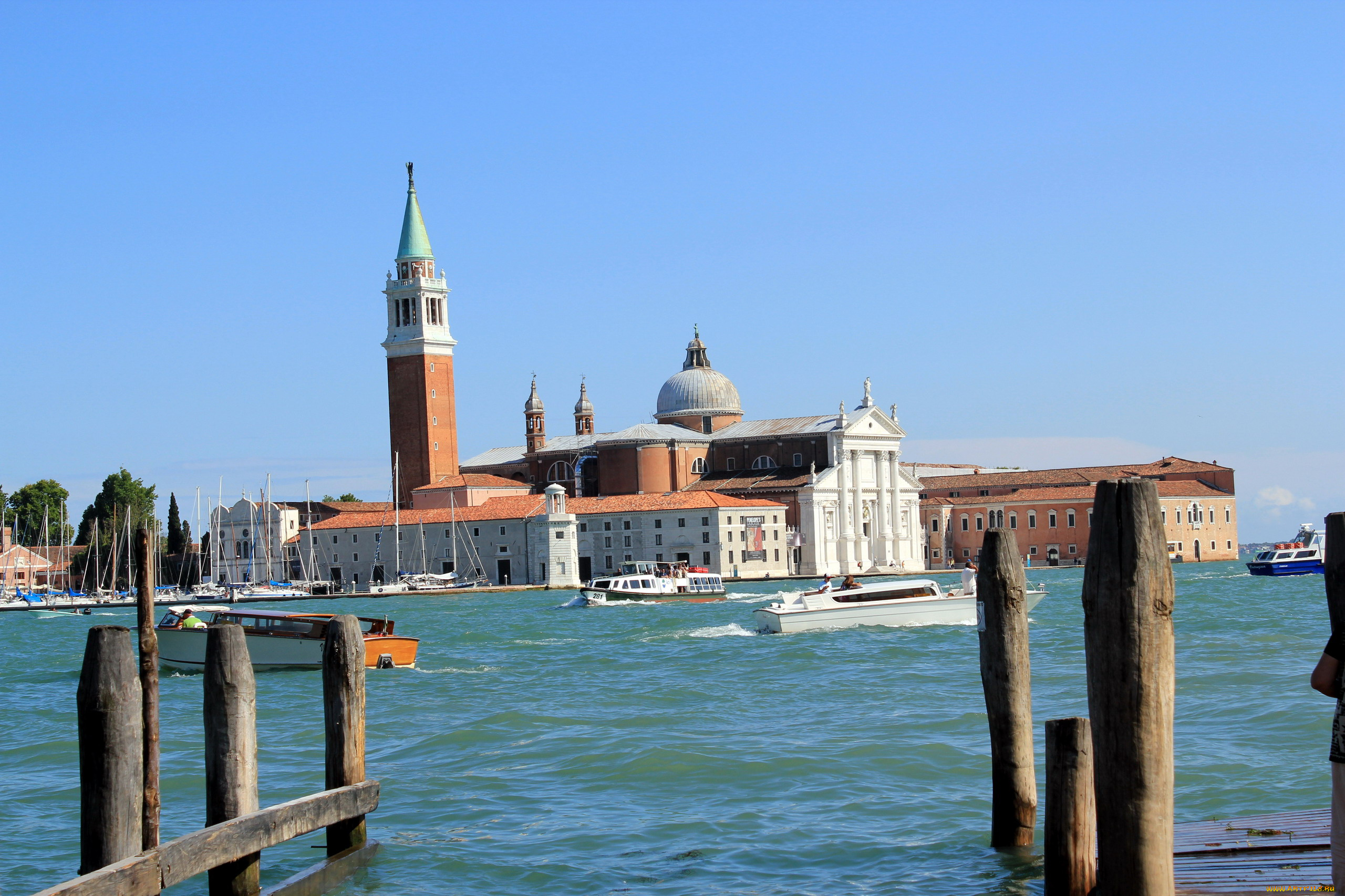 города, венеция, , италия, катера, башня, вода