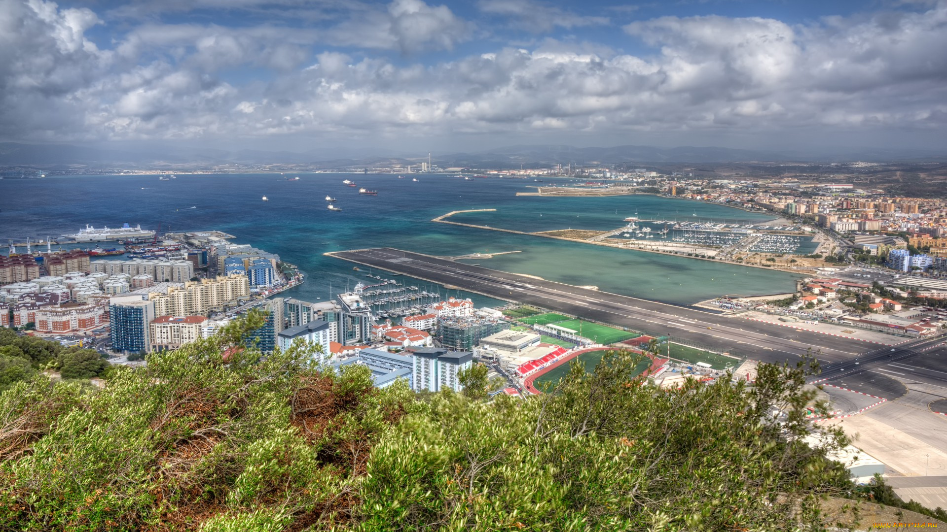 gibraltar, города, -, панорамы, побережье