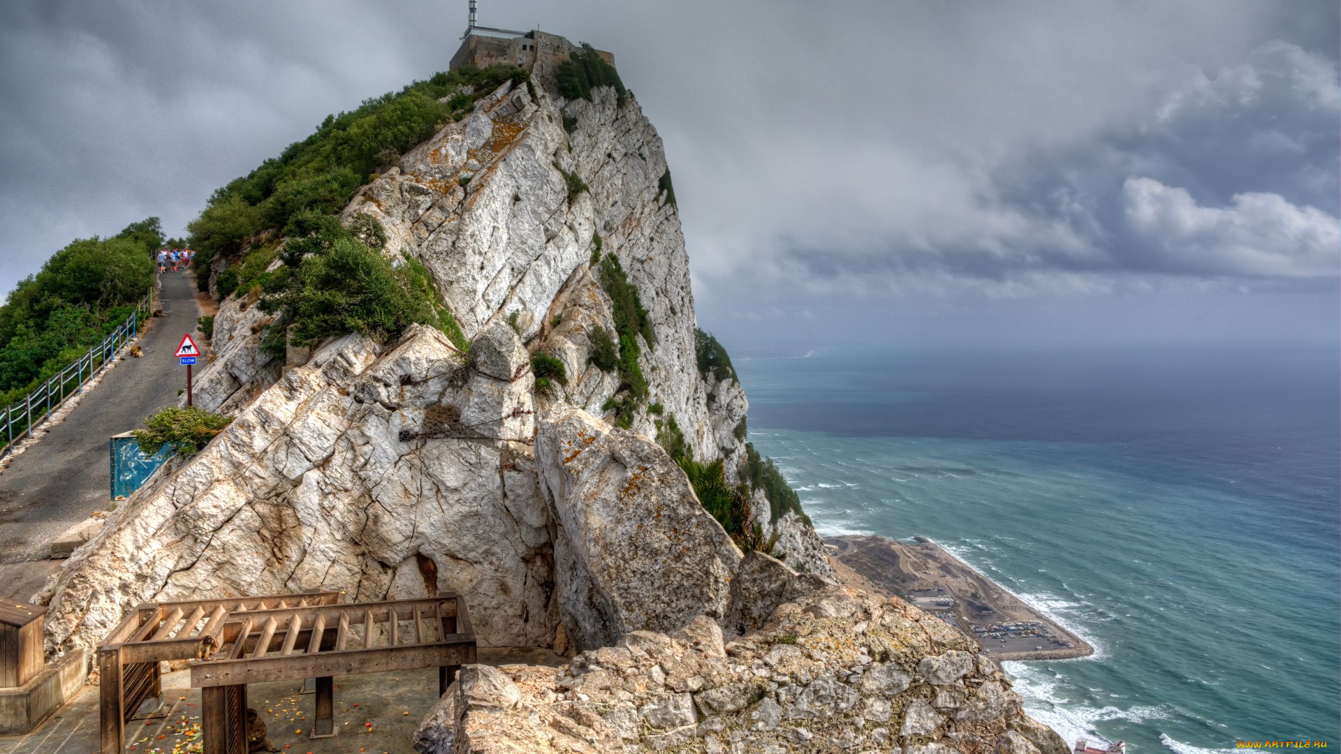 gibraltar, города, -, панорамы, побережье