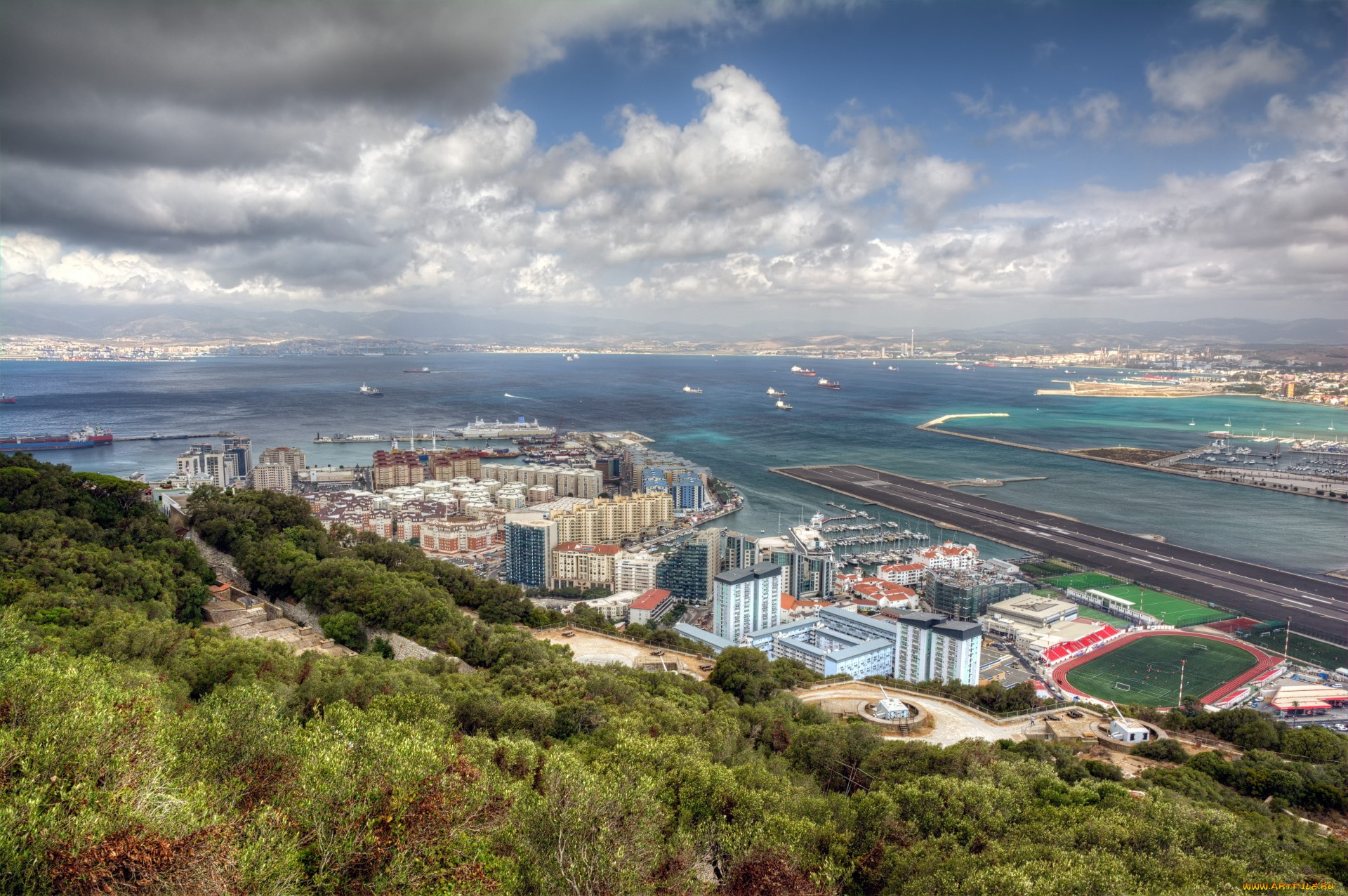 gibraltar, города, -, панорамы, побережье