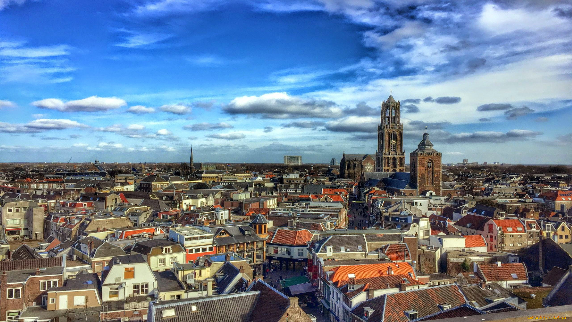 utrecht, netherlands, города, -, панорамы