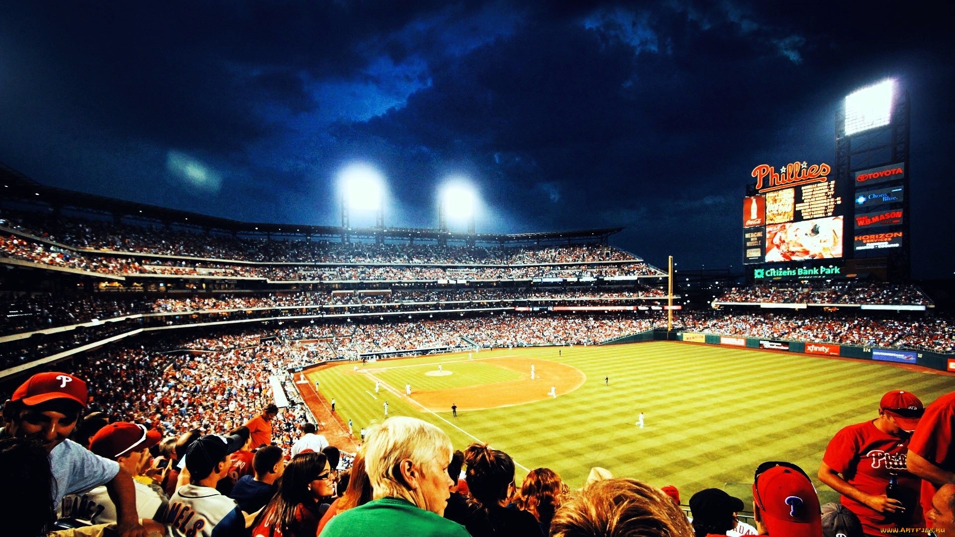 baseball, stadium, in, philadelphia, спорт, стадионы, стадион, зрители, бейсбол, игра