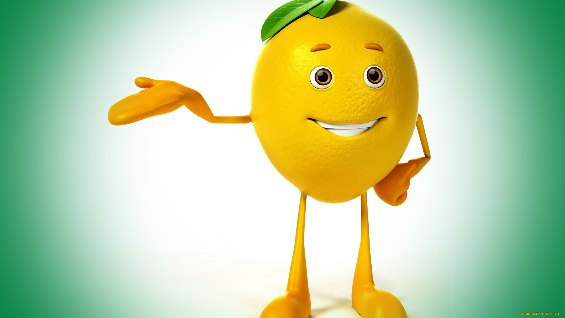 3д, графика, юмор, , humor, class, eyes, smile, lemon, green, background, класс, взгляд, улыбка, лимон, зеленый, фон